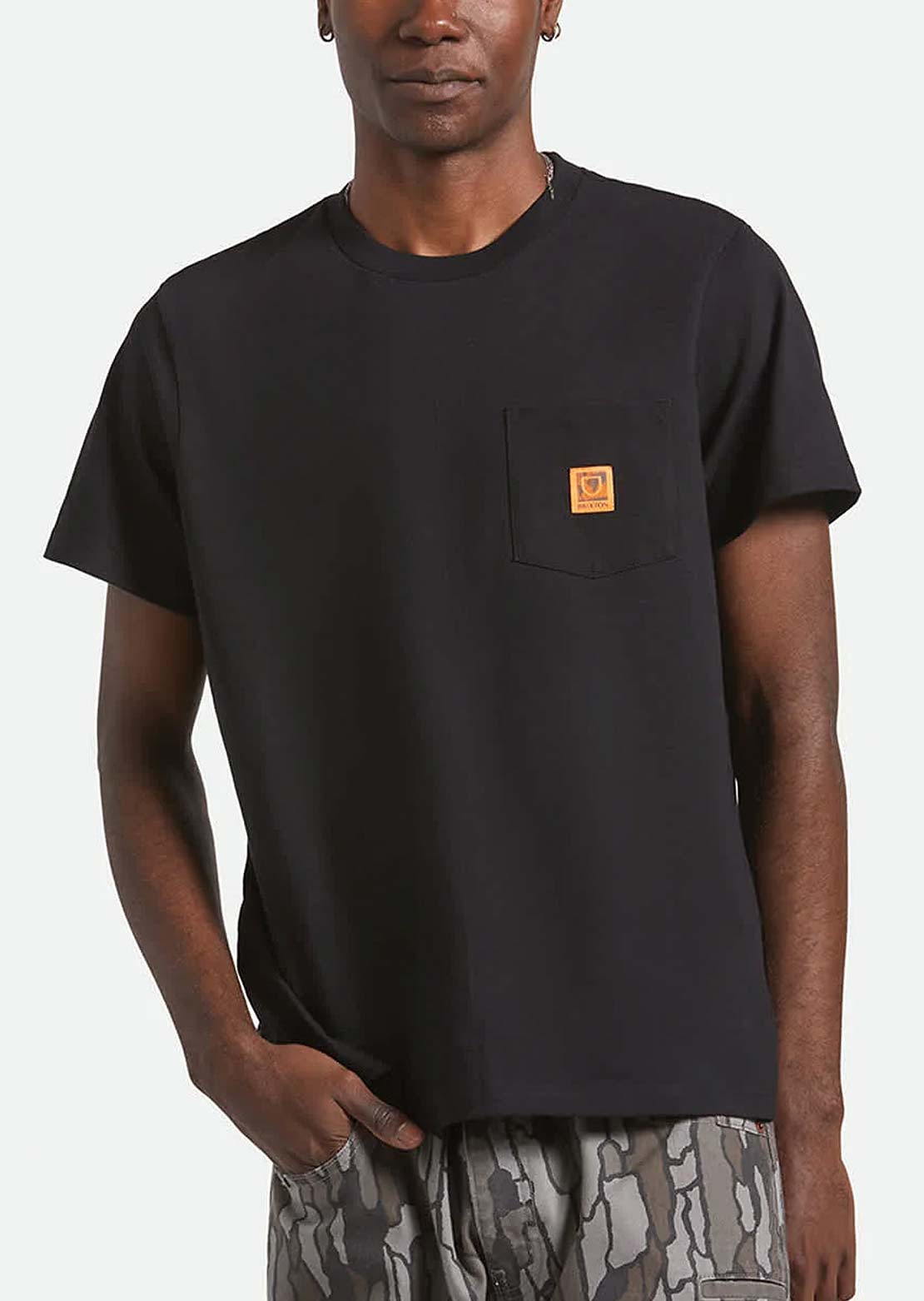 Brixton Men's Global HW Boxy Pocket T-Shirt Black