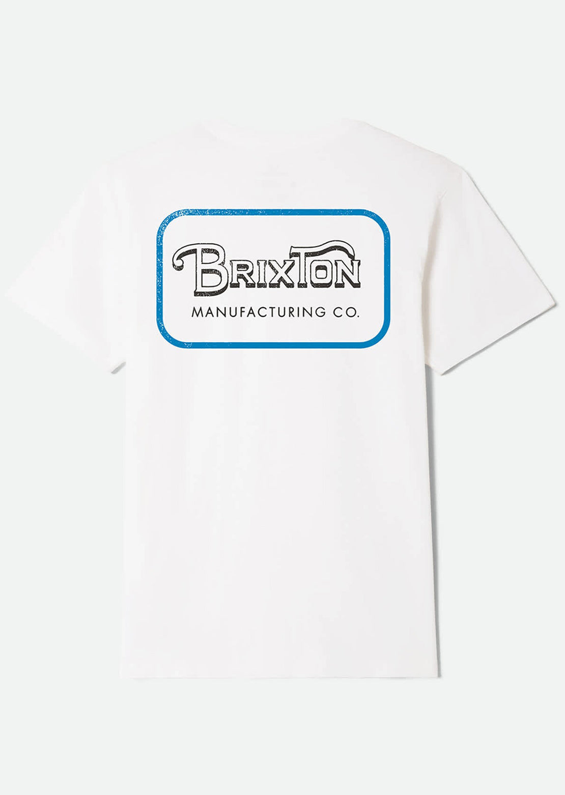 Brixton Men's Grade Standard T-Shirt White/Washed Black/Medium Blue