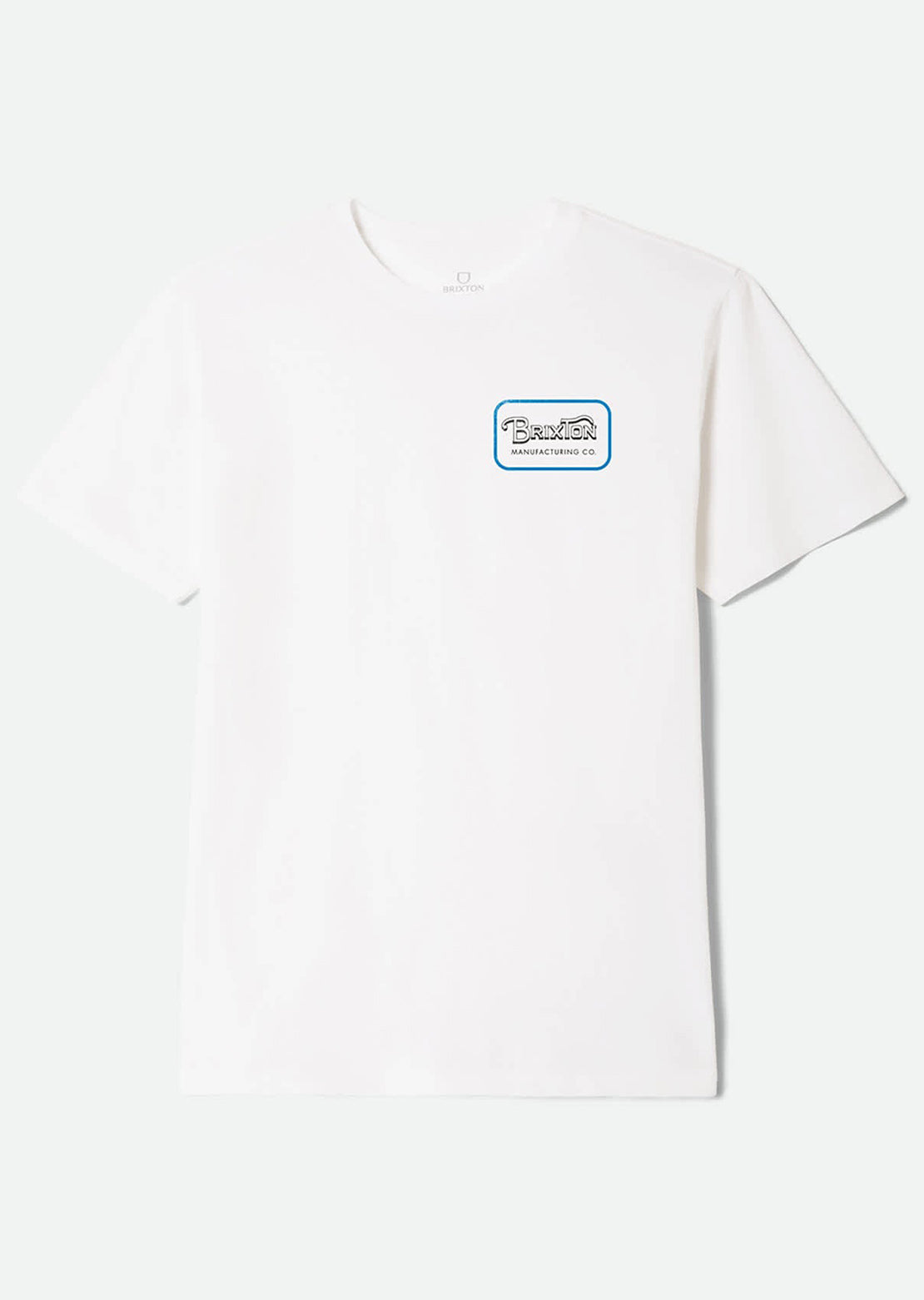 Brixton Men's Grade Standard T-Shirt White/Washed Black/Medium Blue