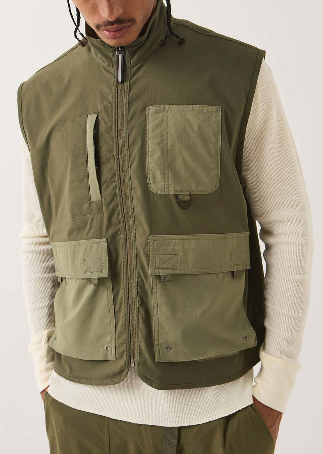Brixton Men's Journey Utility Vest Dark Olive/Olive Surplus