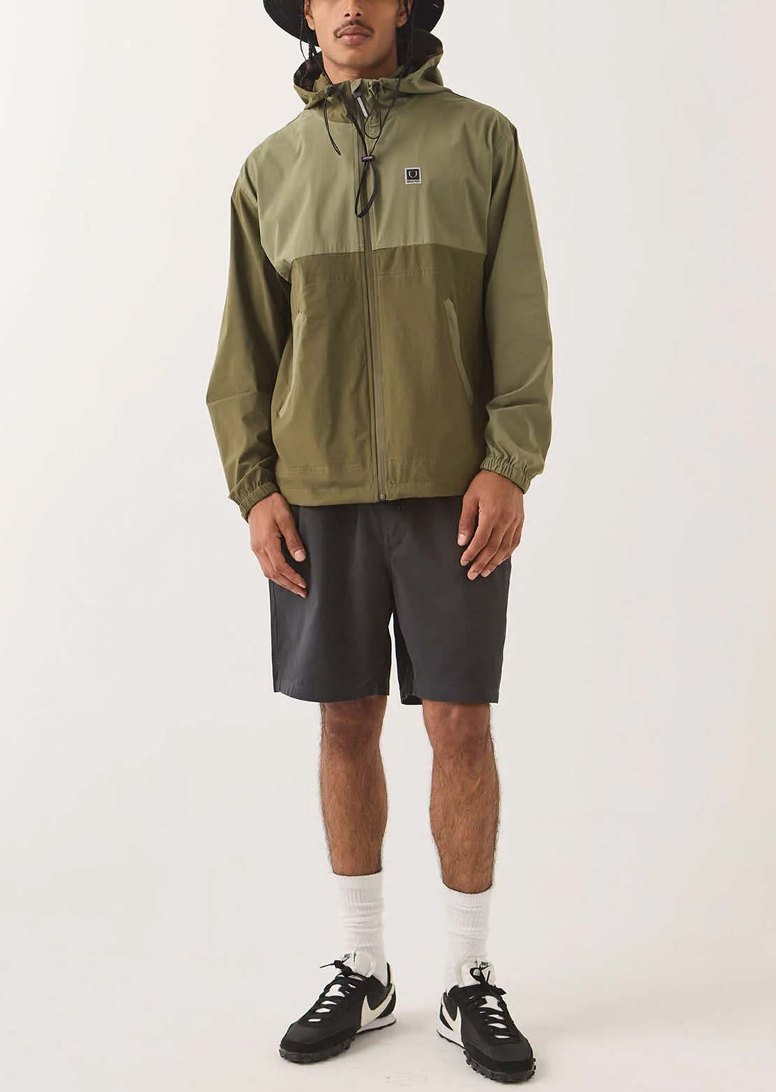 Brixton Men's Journey Zip Jacket Dark Olive/Olive Surplus