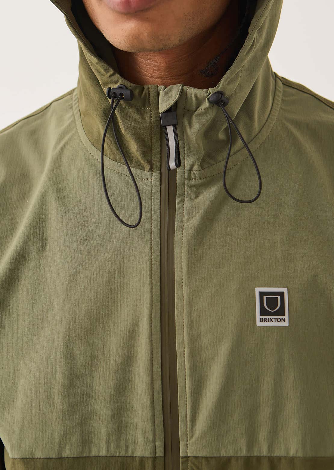 Brixton Men's Journey Zip Jacket Dark Olive/Olive Surplus