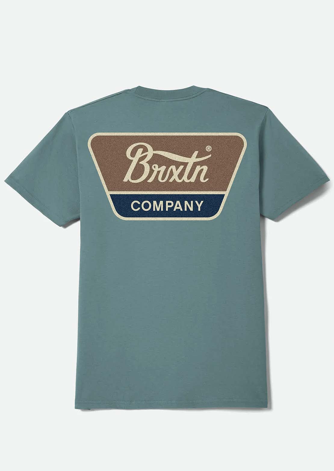Brixton Men's Linwood Standard T-Shirt Ocean Breeze/Brown/Dark Navy