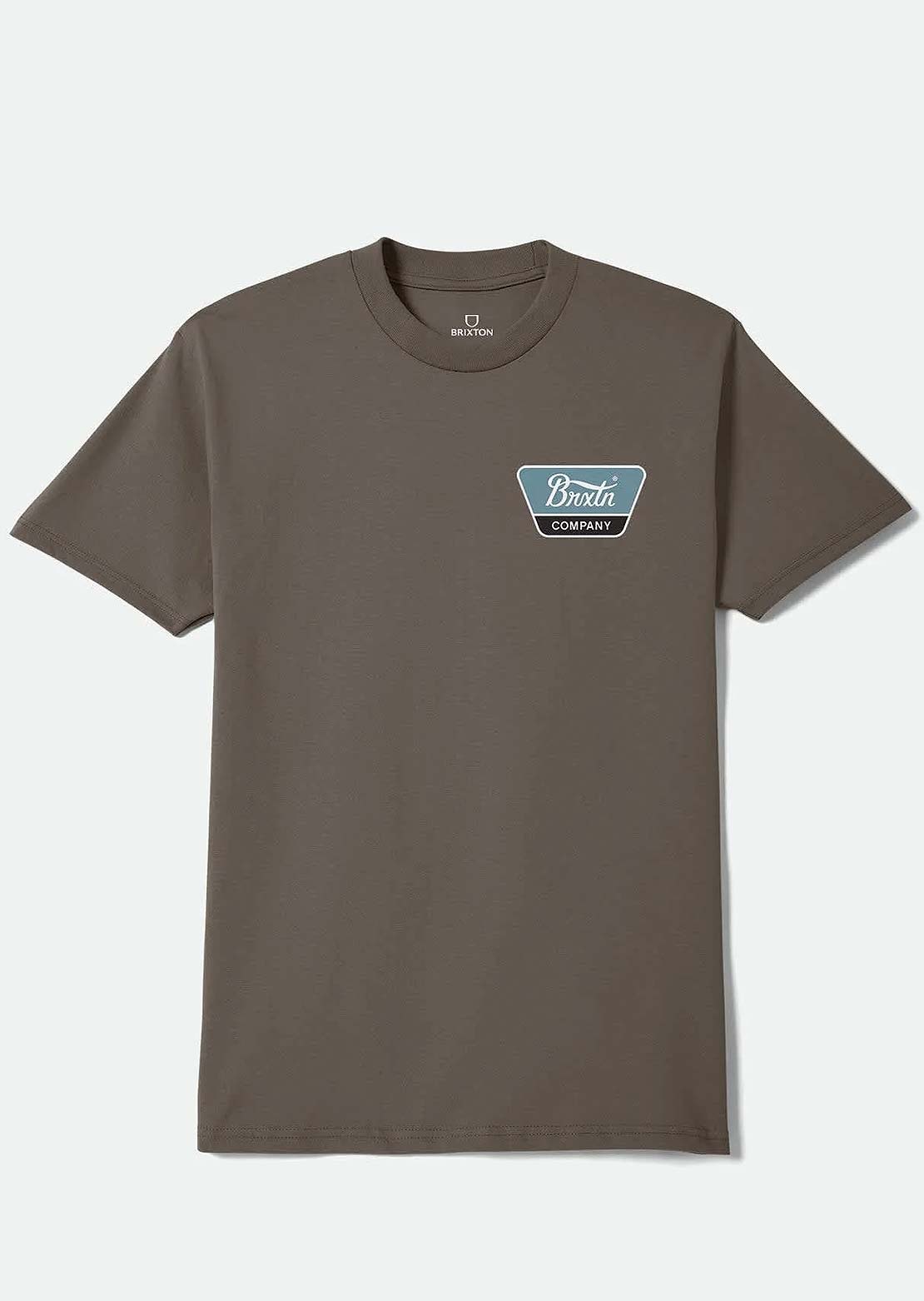 Brixton Men's Linwood Standard T-Shirt Earth/Off White/Jade