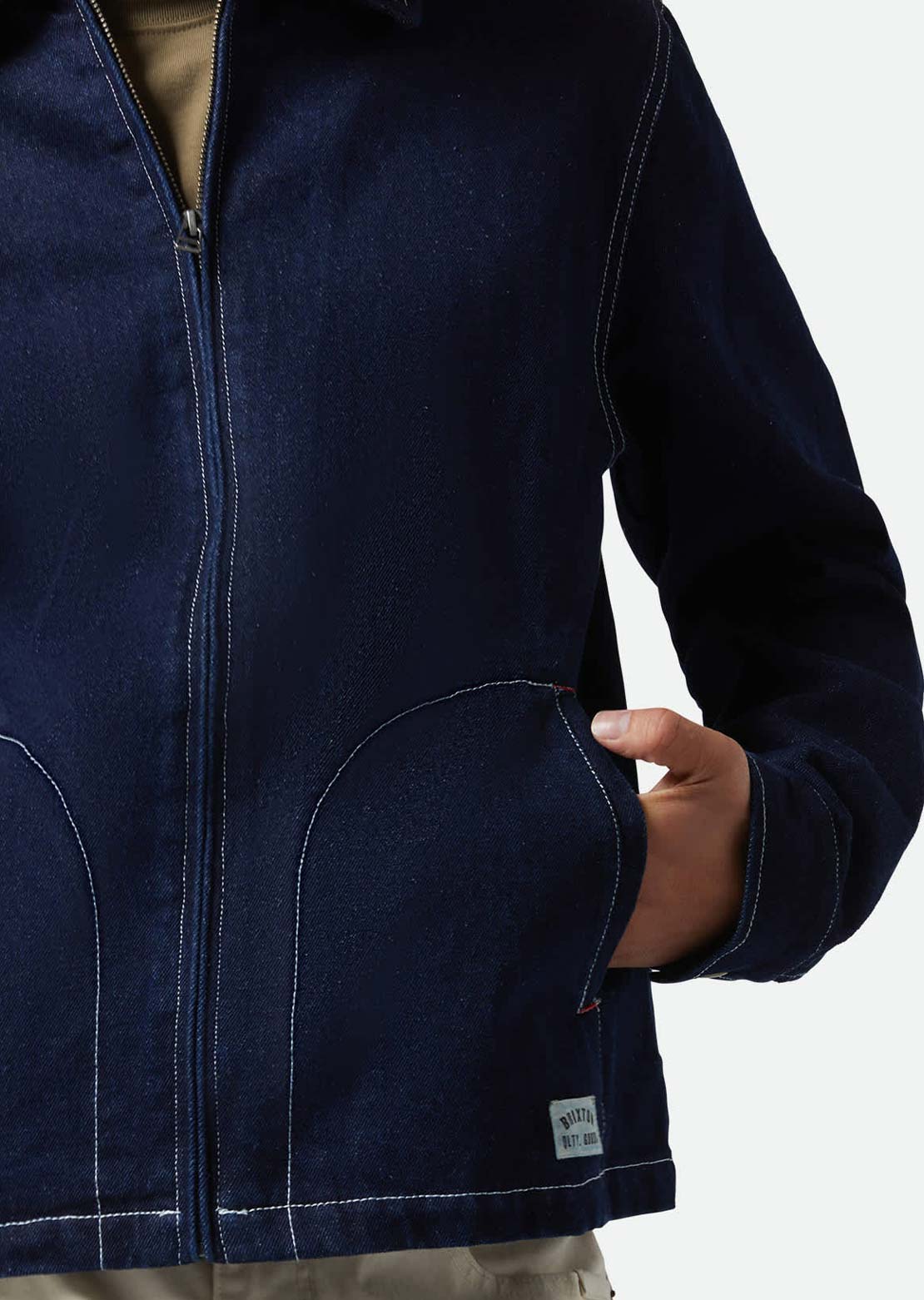 Brixton Men's Mechanic Garage Zip Jacket Rinse Denim