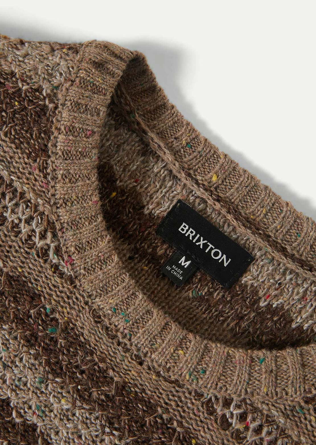 Brixton Men's Midnight Crew Sweater Multi Neutral Stripe