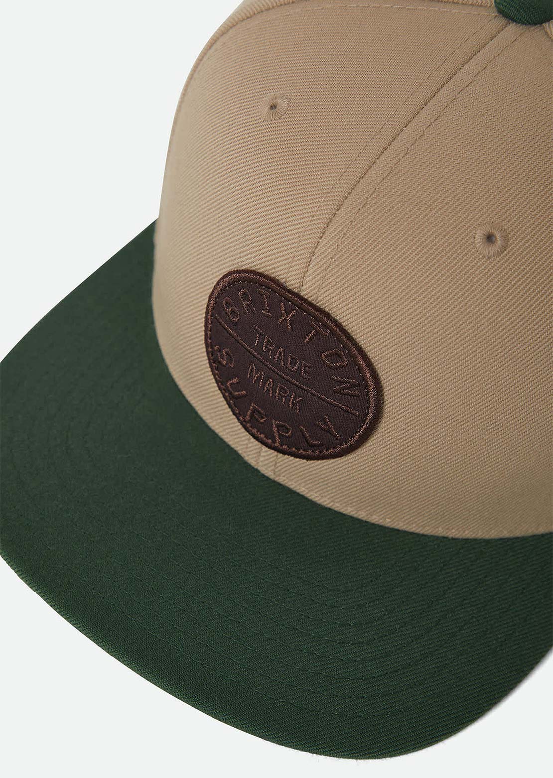Brixton Men's Oath III Snapback Cap Khaki/Primal Green