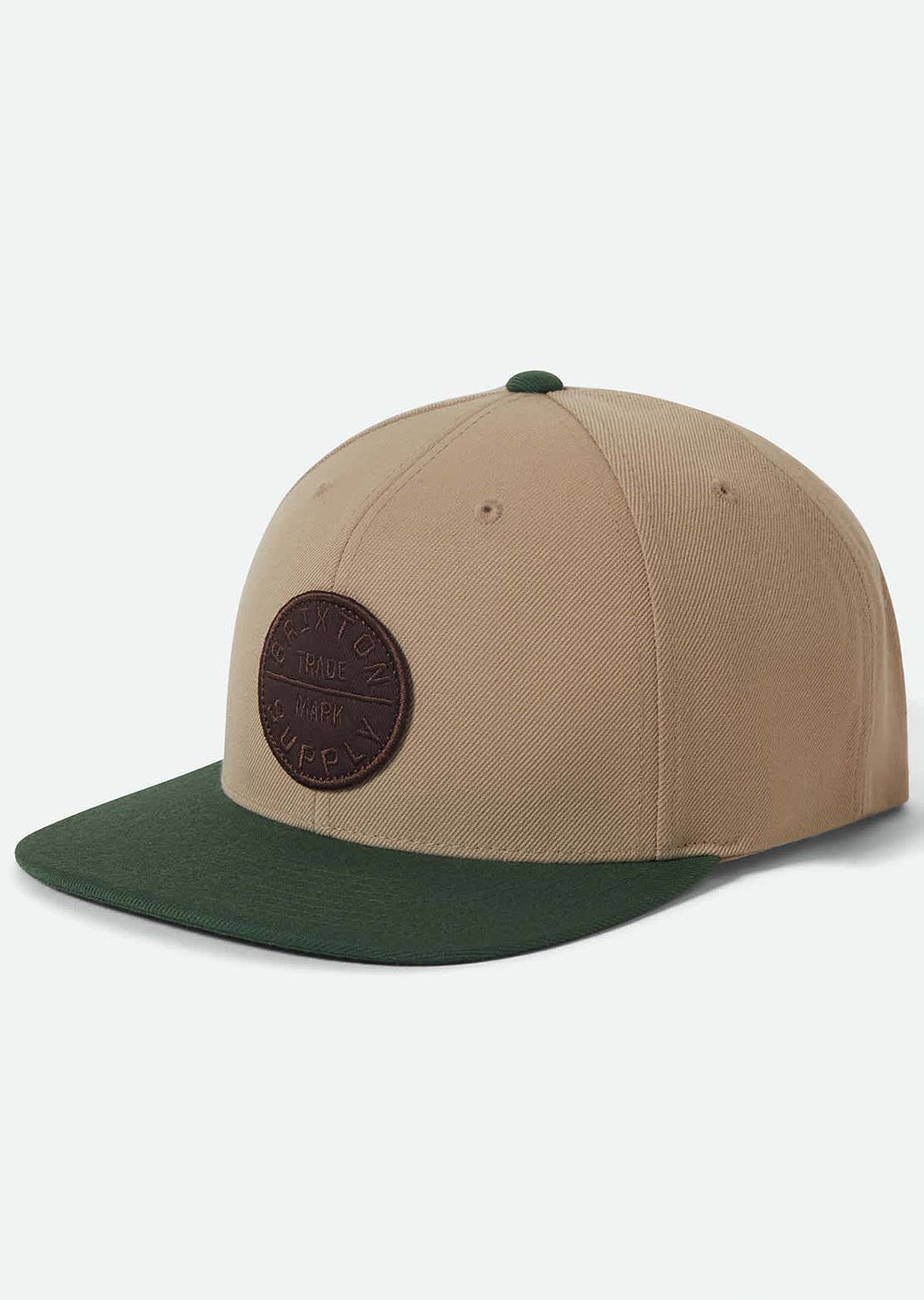 Brixton Men's Oath III Snapback Cap Khaki/Primal Green