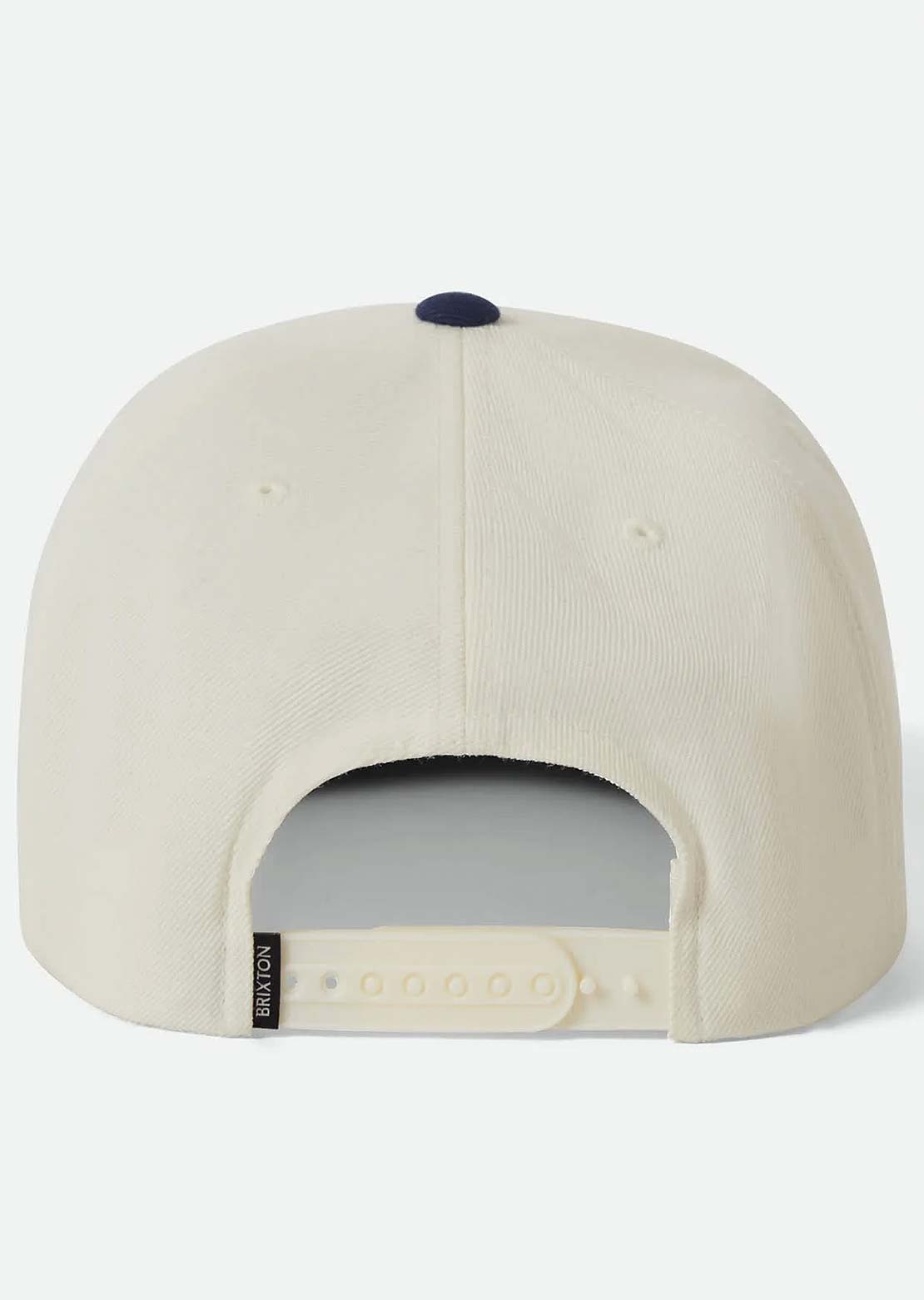 Brixton Men's Oath III Snapback Cap Off White/Midnight Blue