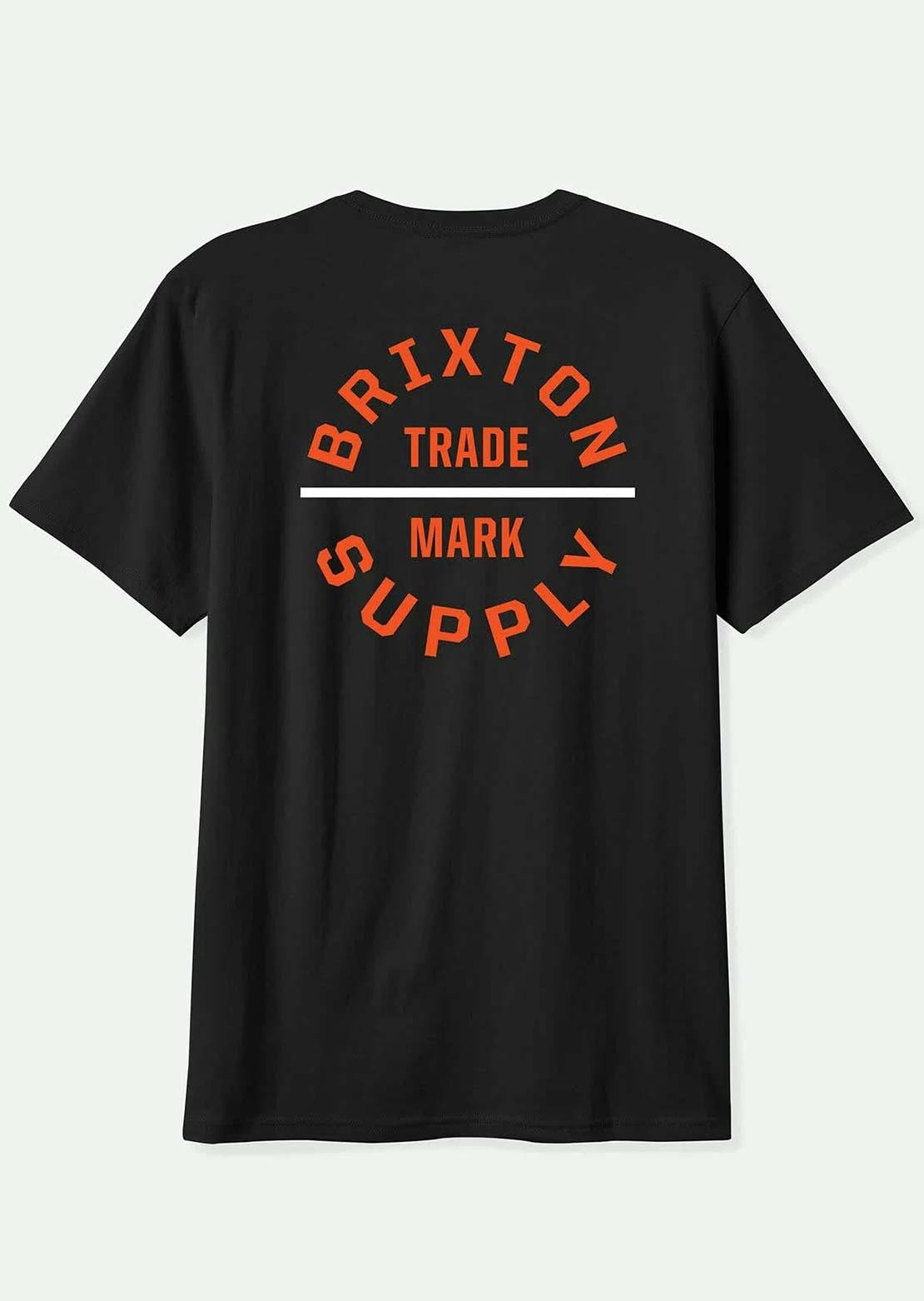 Brixton Men's Oath V T-Shirt Black/Classic Orange/White
