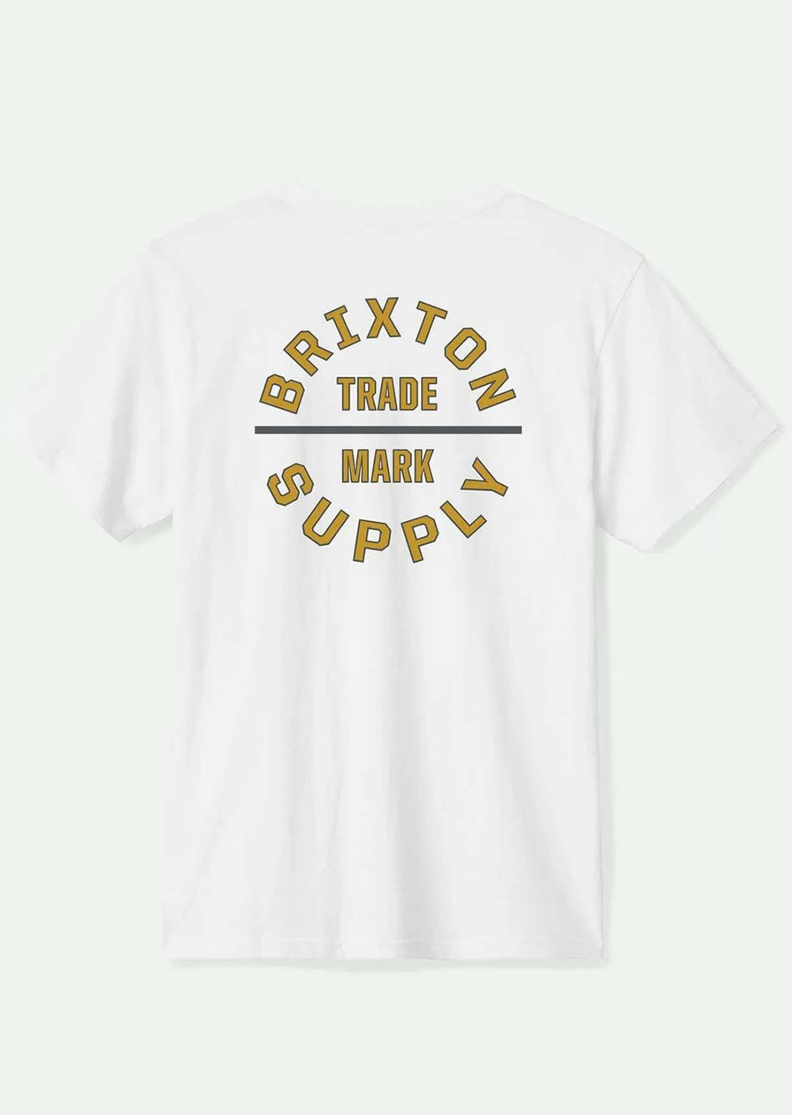 Brixton Men's Oath V T-Shirt White/Mustard/Charcoal