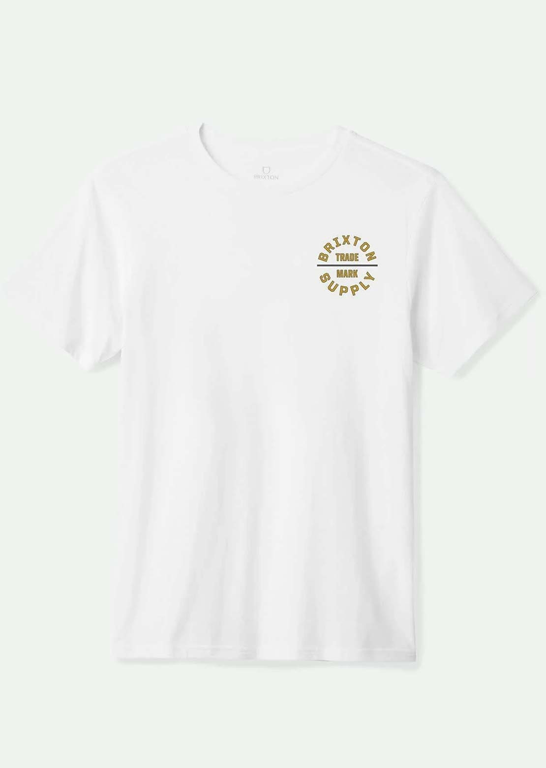 Brixton Men's Oath V T-Shirt White/Mustard/Charcoal