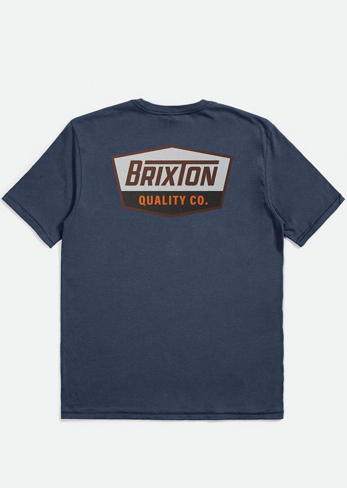 Brixton Men&#39;s Regal Short Sleeve Standard T-Shirt Washed Navy/Sepia