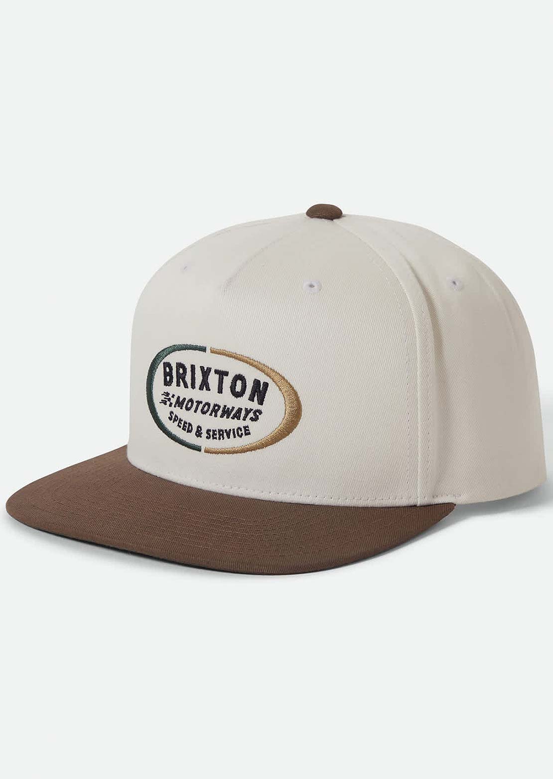 Brixton Men's Rhett MP Snapback Cap Off White/Pinecone/Brown