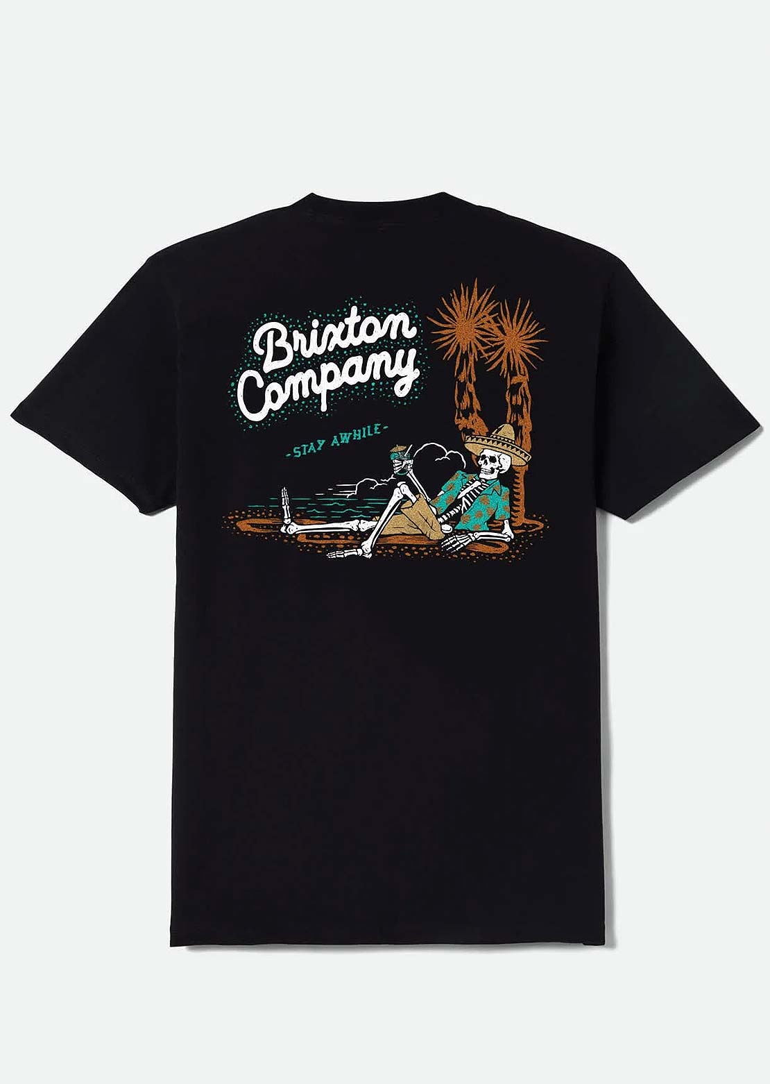 Brixton Men's Stay While Standard T-Shirt Black