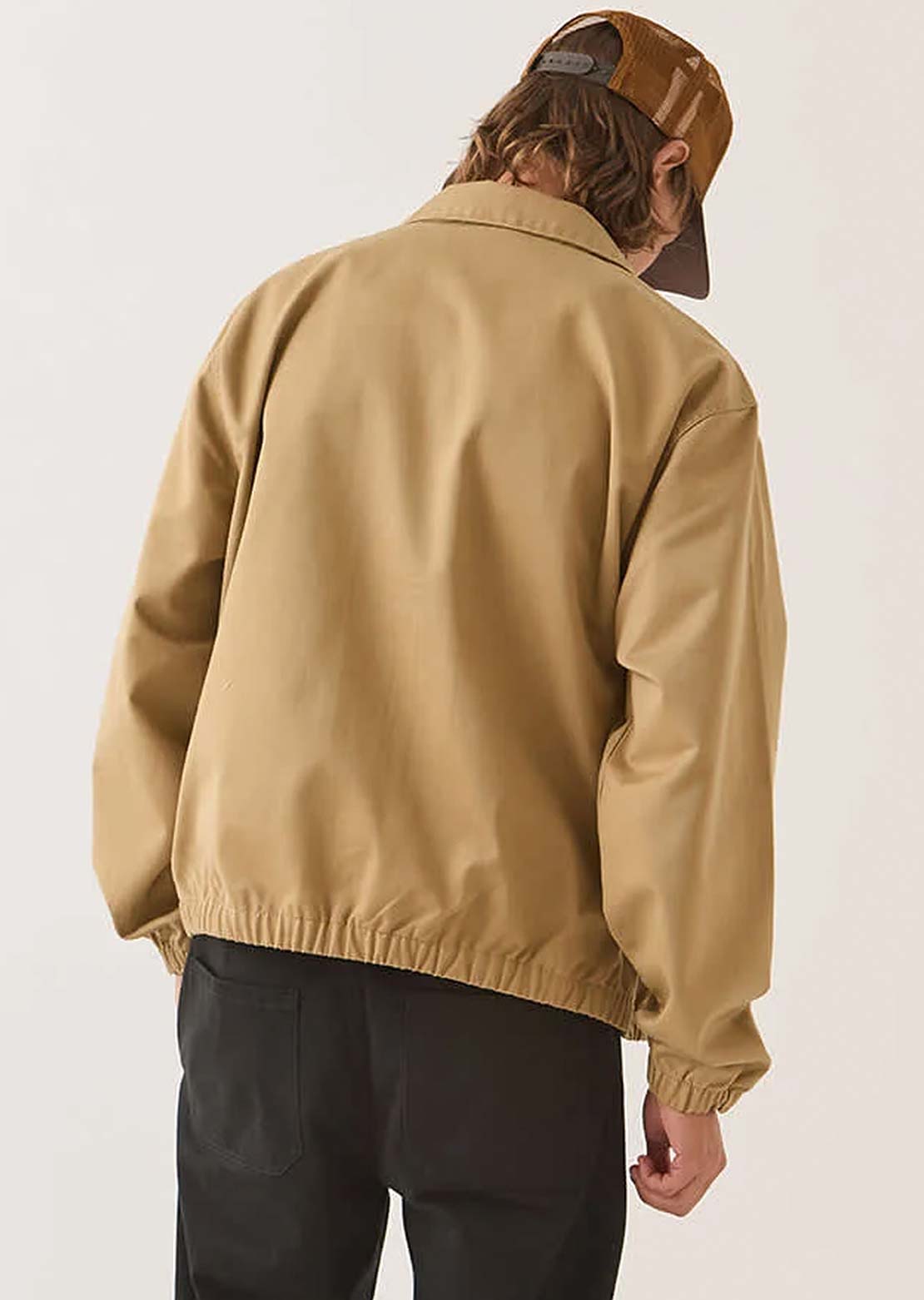 Brixton Men's Trademark Lightweight Garage Zip Jacket British Khaki