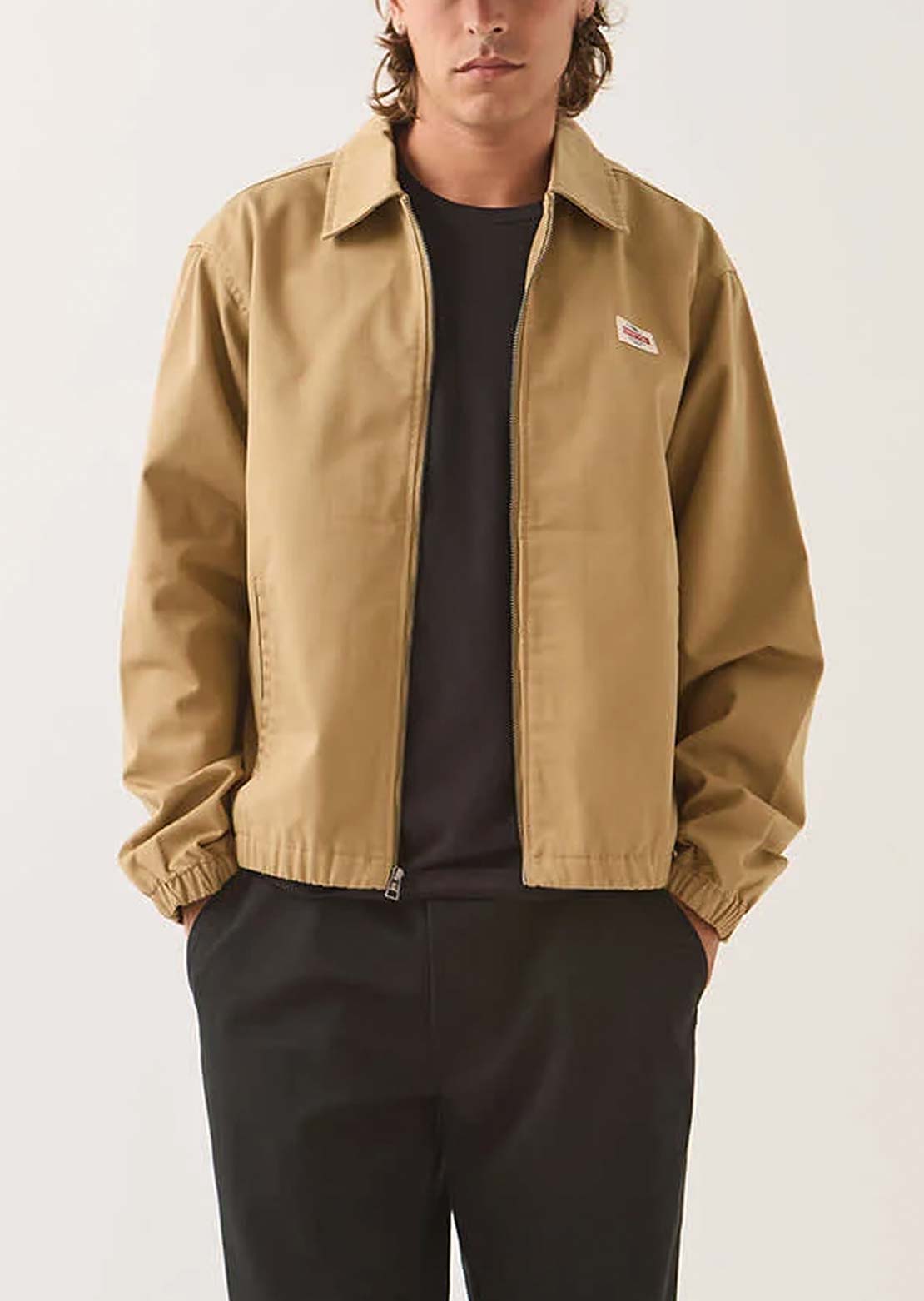 Brixton Men's Trademark Lightweight Garage Zip Jacket British Khaki