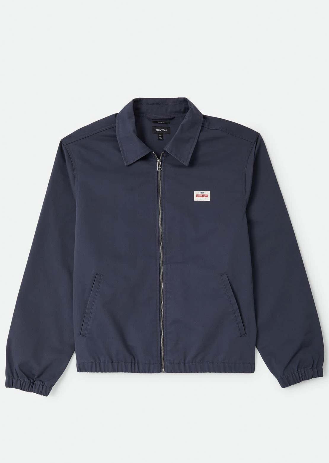 Brixton Men's Trademark Lightweight Garage Zip Jacket Washed Navy