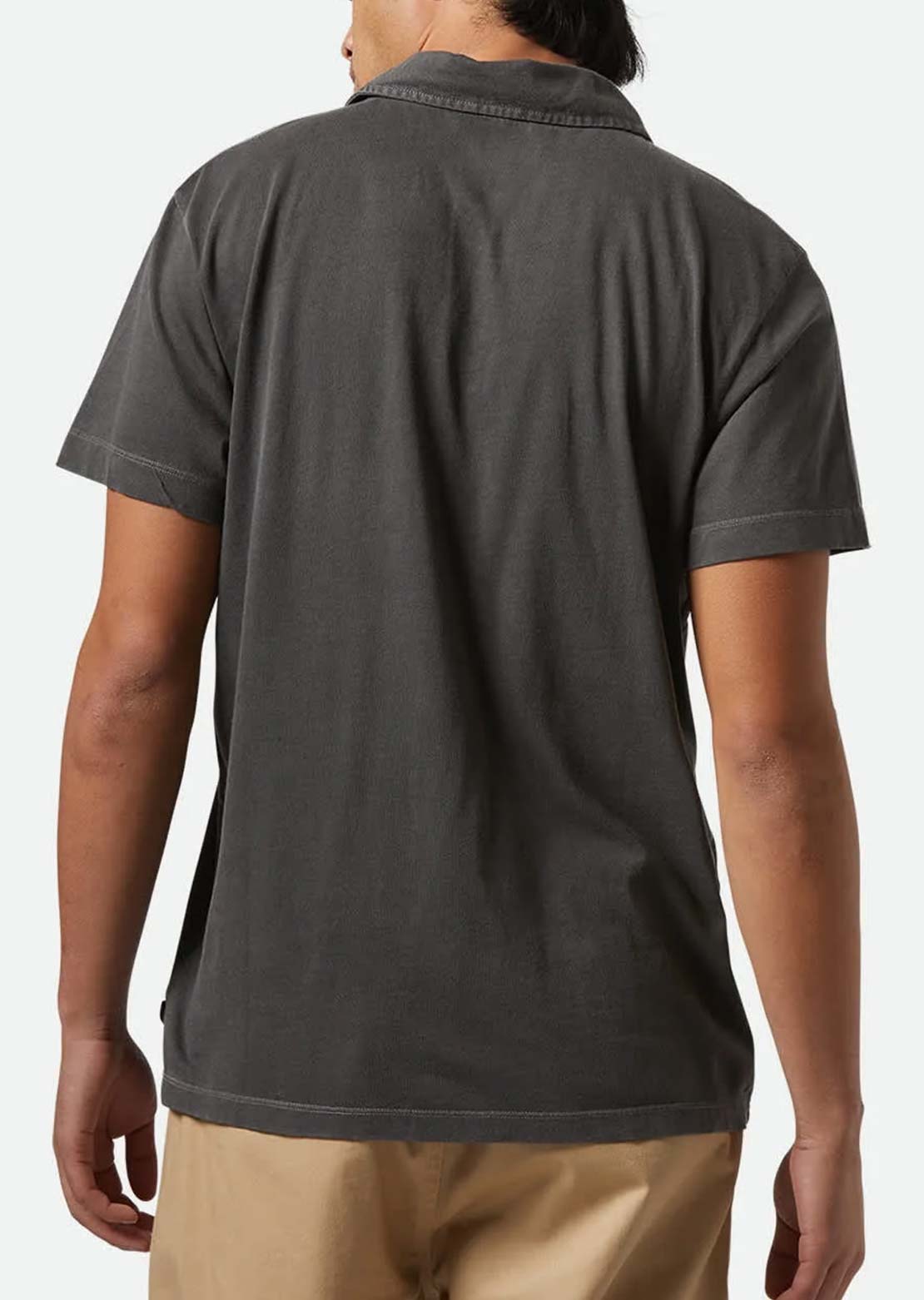 Brixton Men's Vintage Wash Knit Polo Washed Black