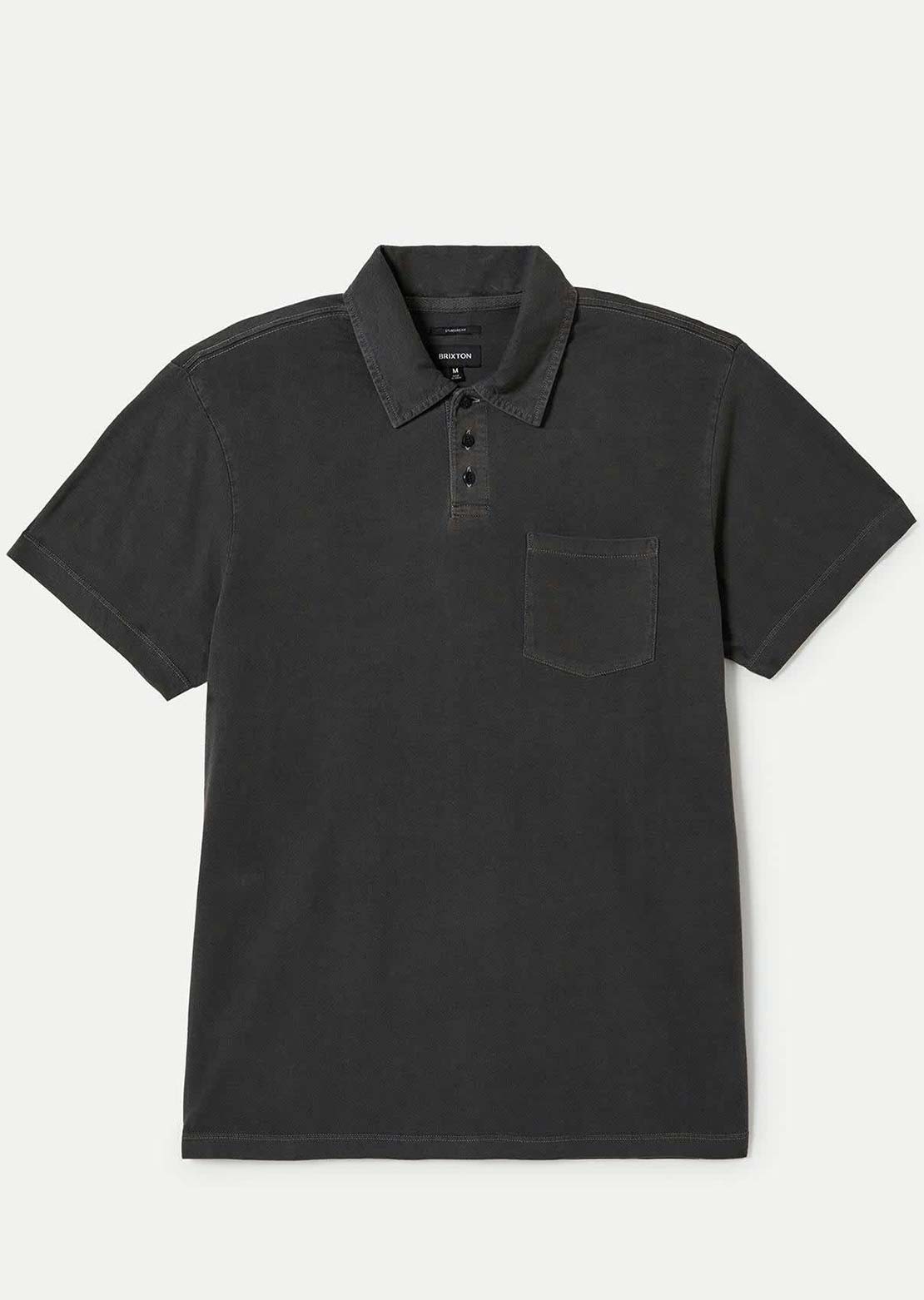 Brixton Men's Vintage Wash Knit Polo Washed Black