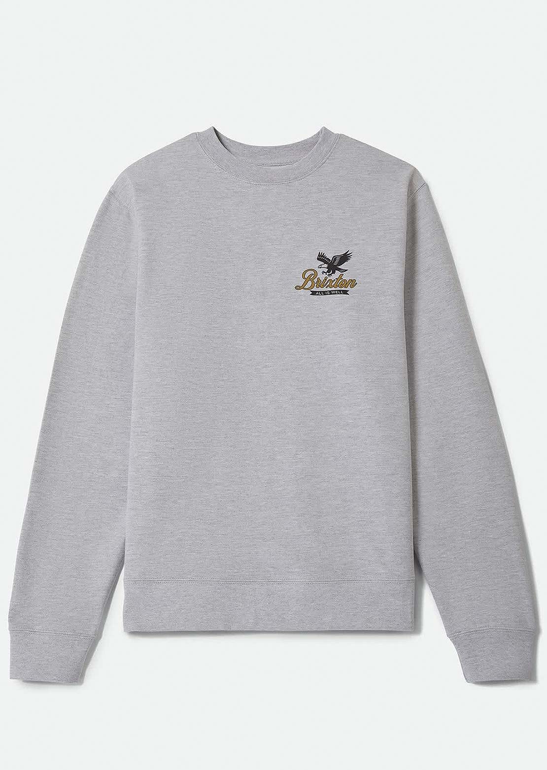 Brixton Men's Well Crew Sweater Heather Grey