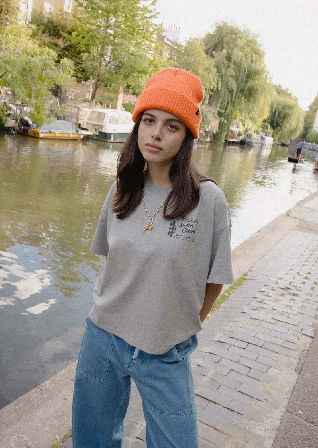 Brixton Unisex Chunky Heist Beanie Bright Orange