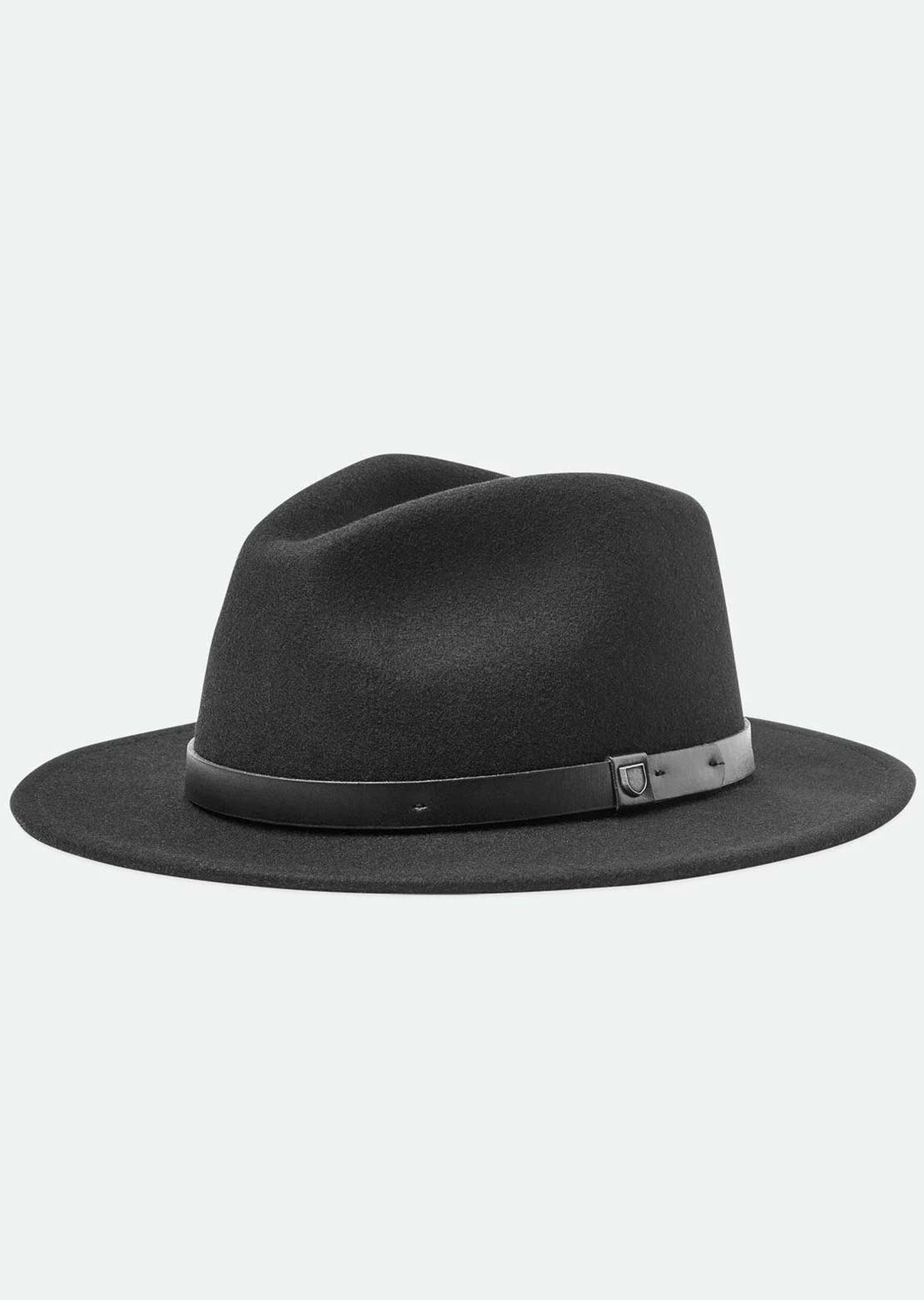 Brixton Unisex Messer Fedora Hat Black/Black