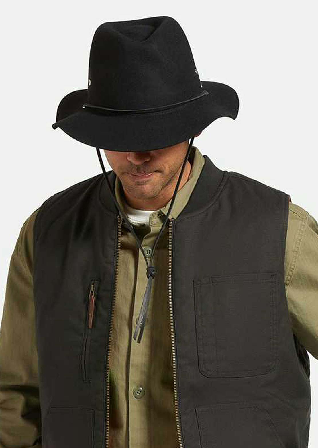 Brixton Unisex Wesley Wthr Guard Packable Fed Hat Black