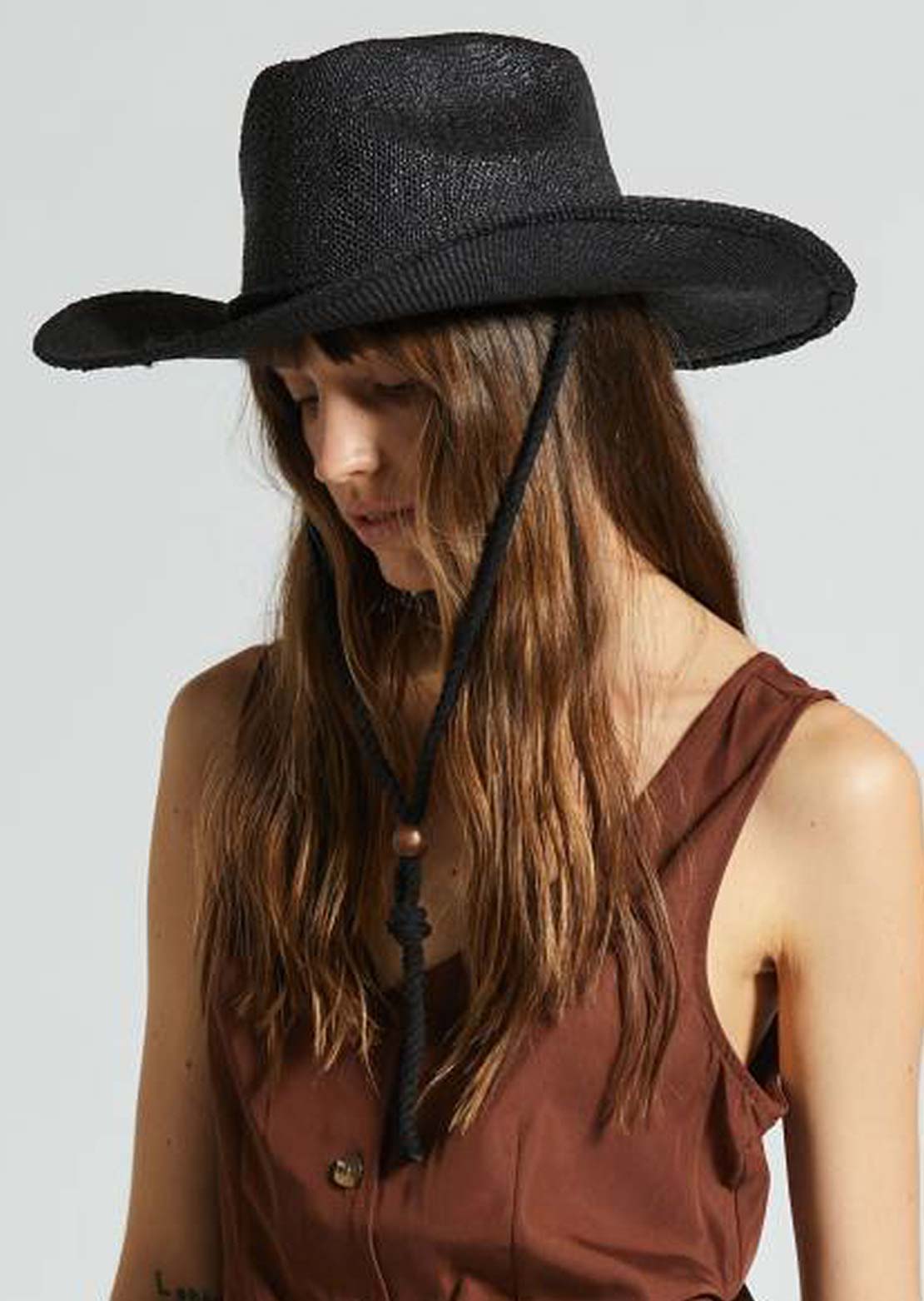 Brixton Women&#39;s Austin Straw Cowboy Hat Black