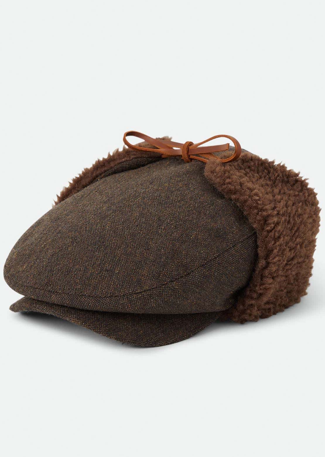 Brixton Women's Barrel Earflap Snap Cap Brown/Brown Tweed
