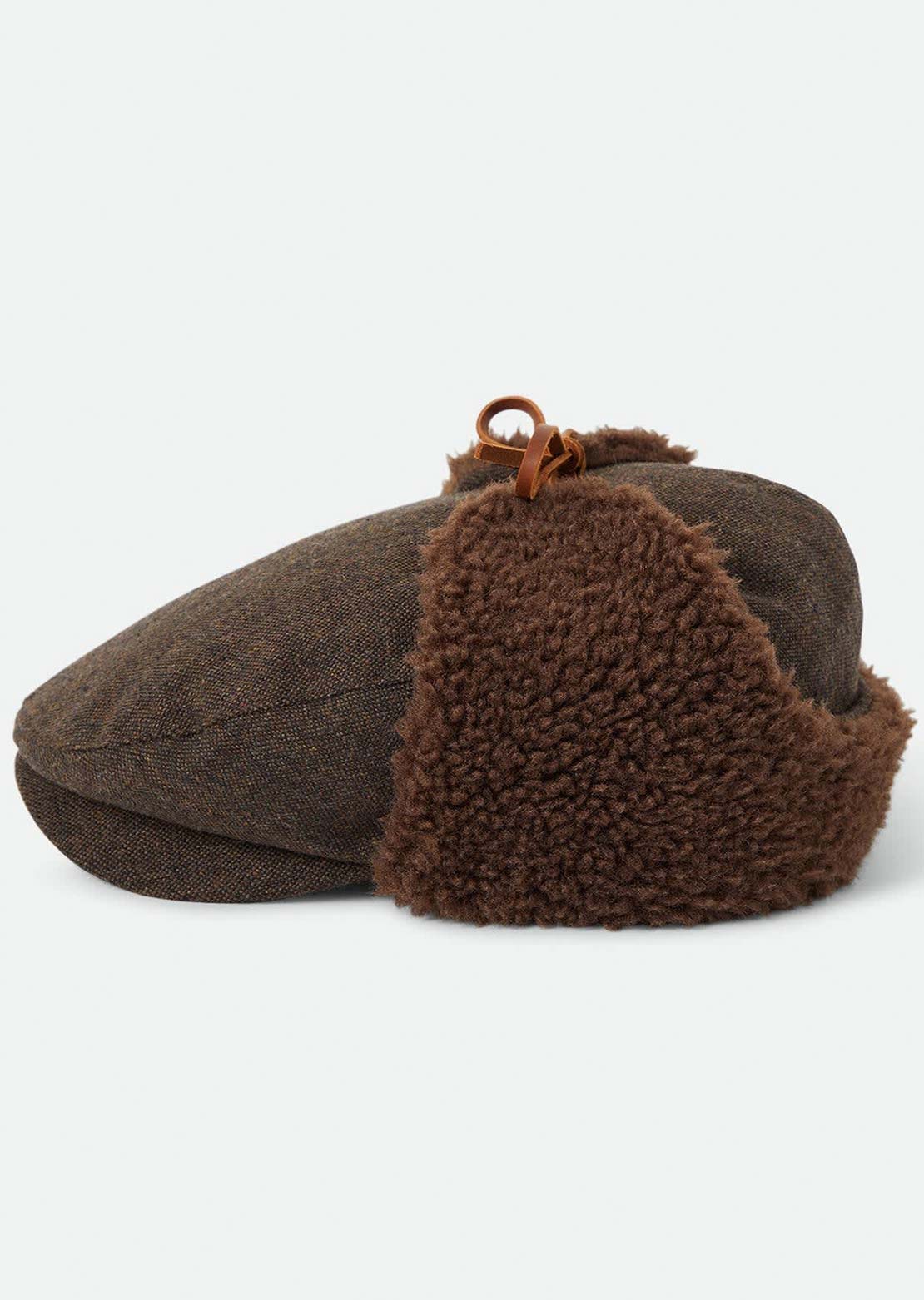 Brixton Women's Barrel Earflap Snap Cap Brown/Brown Tweed