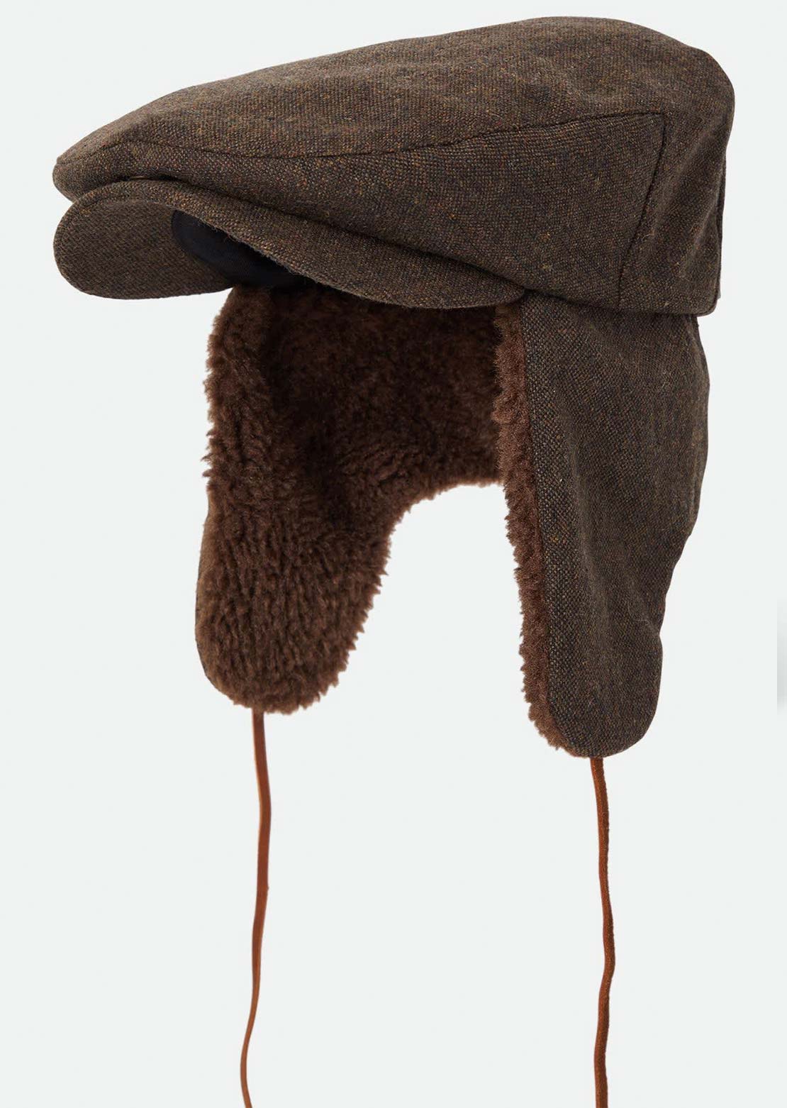 Brixton Women's Barrel Earflap Snap Cap Brown/Brown Tweed