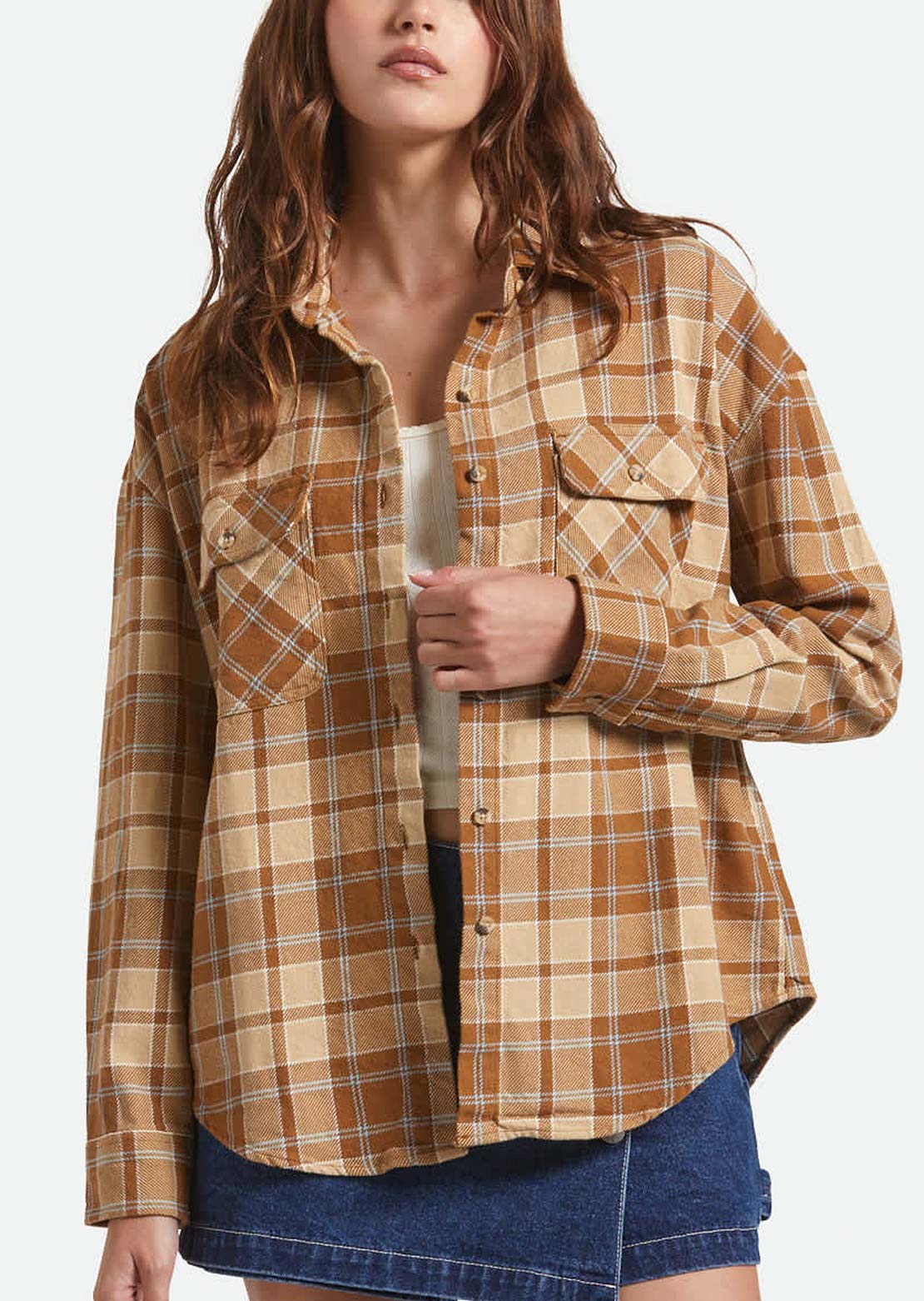 Brixton Women's Bowery Vintage Button Up Shirt Washed Copper