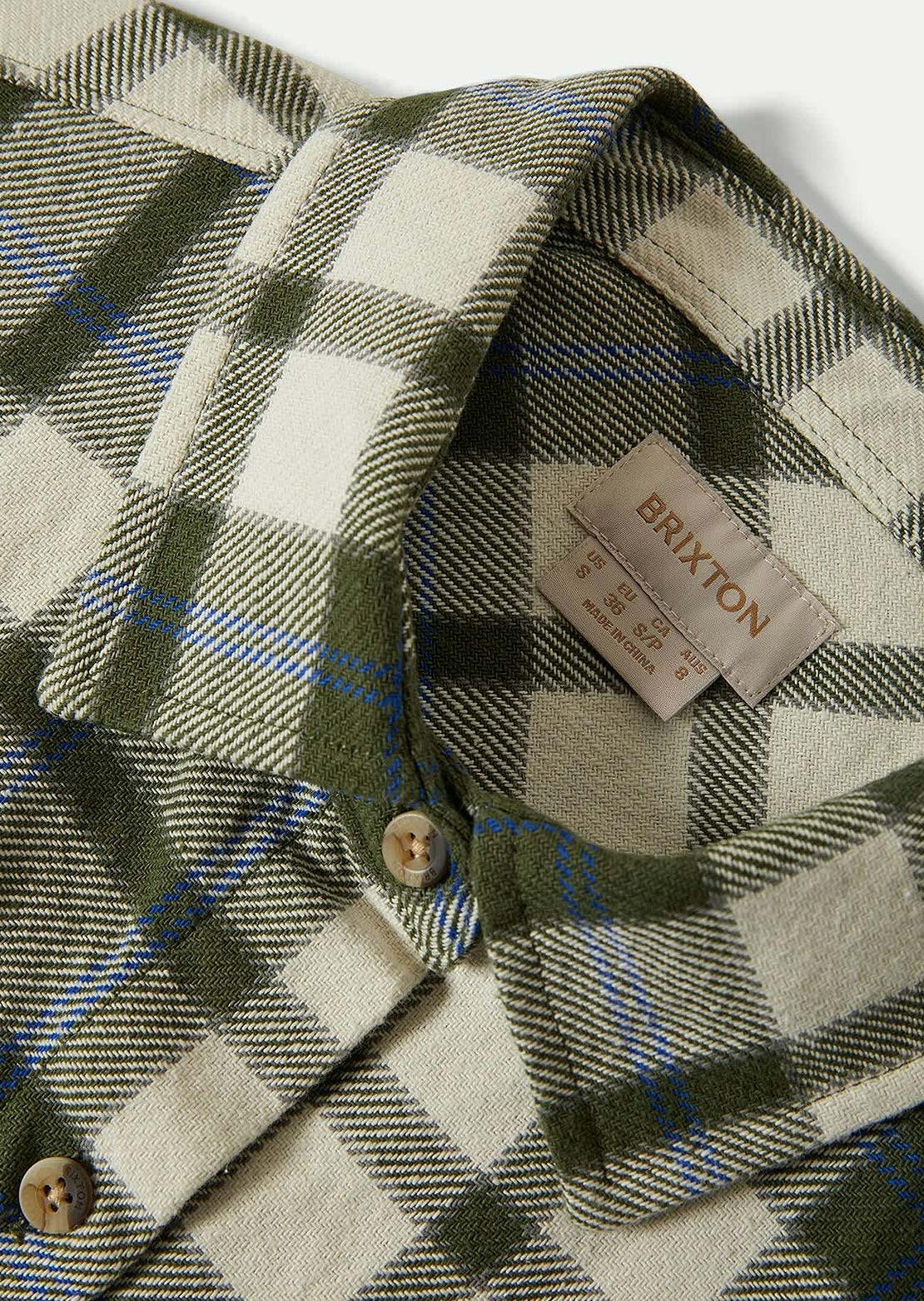 Brixton Women's Bowery Vintage Long Sleeve Button Up Shirt Green/Blue