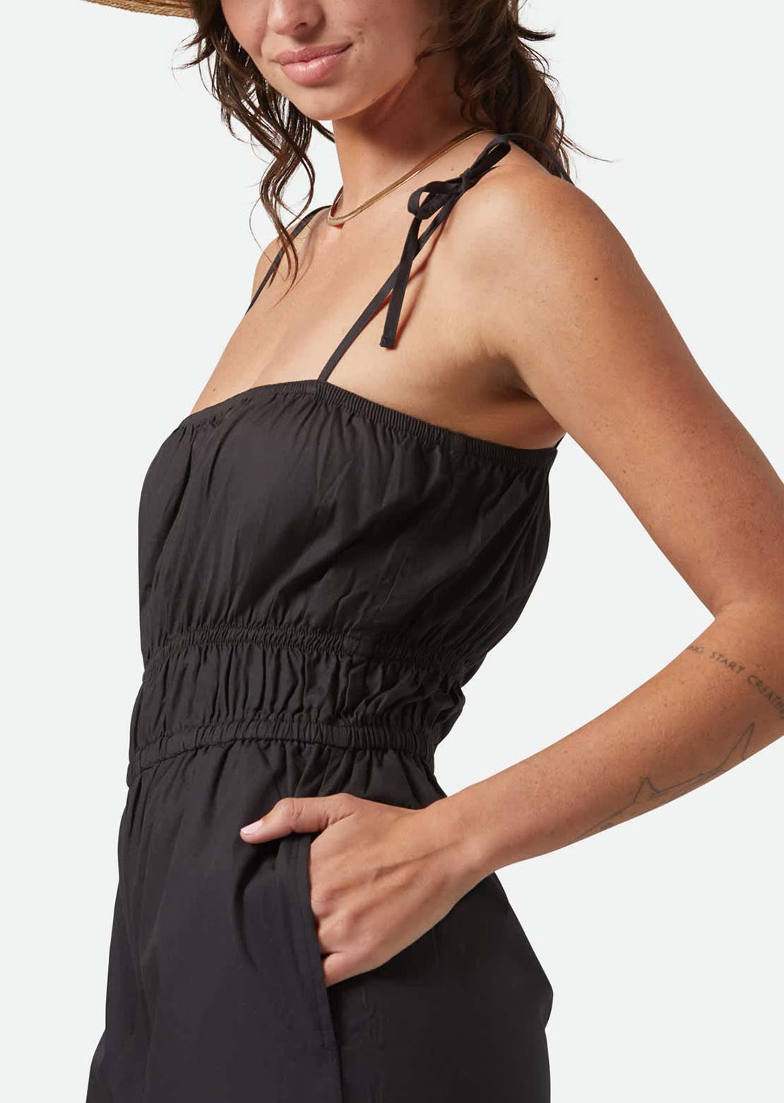 Brixton Women's Eden Smocked Jumpsuit