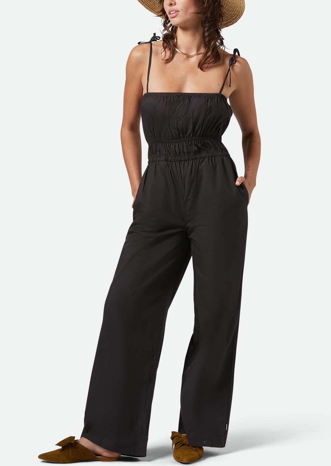 Brixton Women's Eden Smocked Jumpsuit