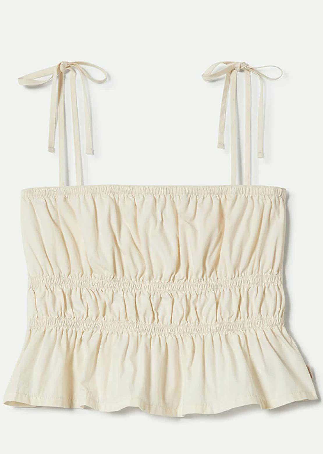 Brixton Women's Eden Smocked Top OFf White