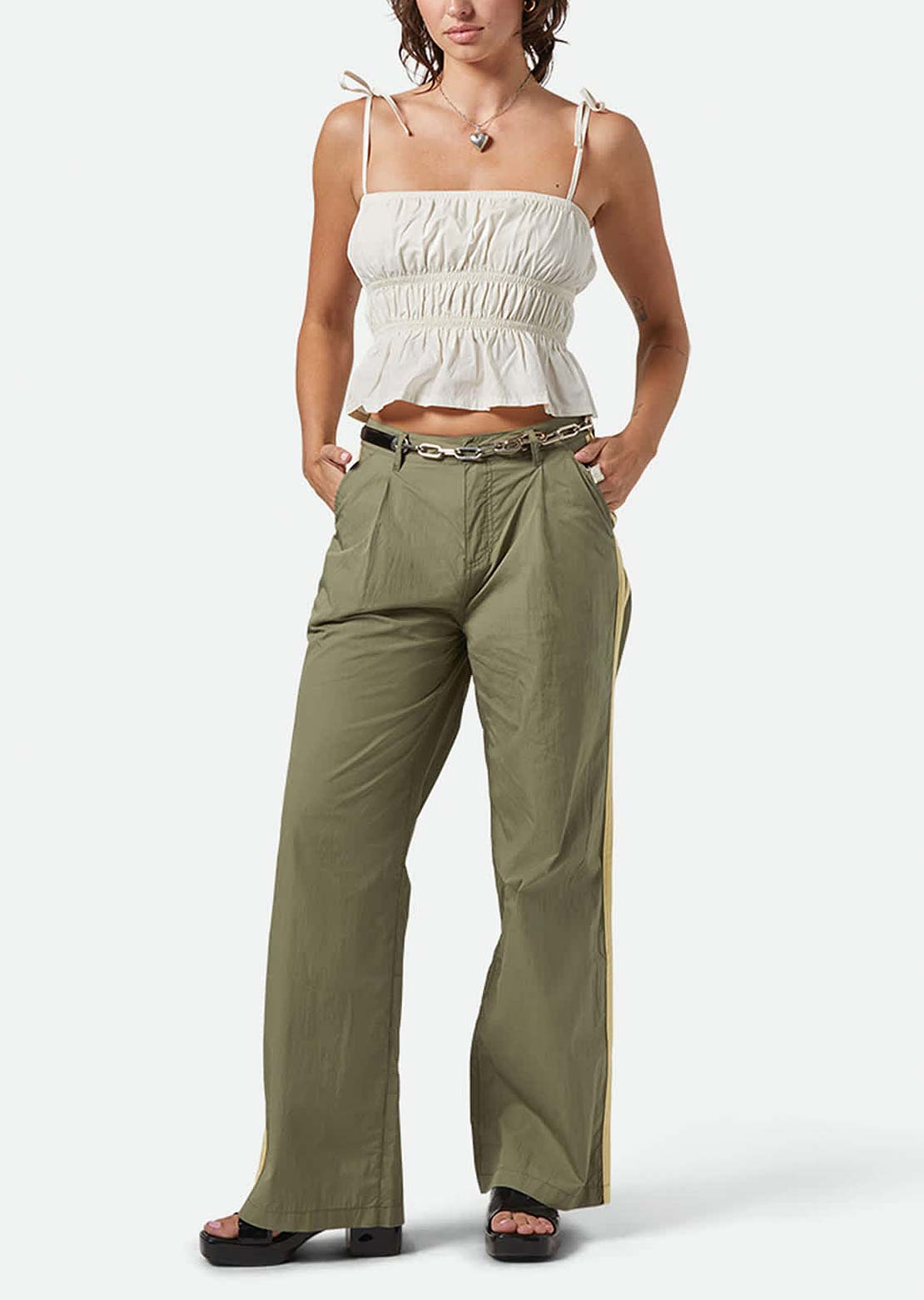 Brixton Women's Eden Smocked Top OFf White