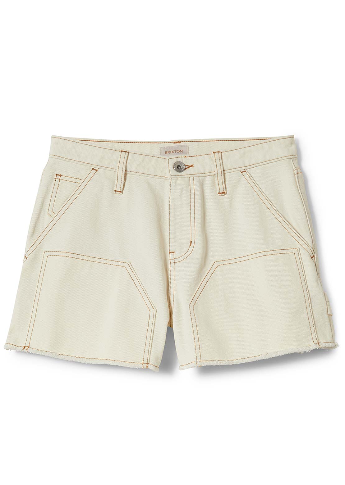 Brixton Women's Essex Cut Off Painter Shorts Off White