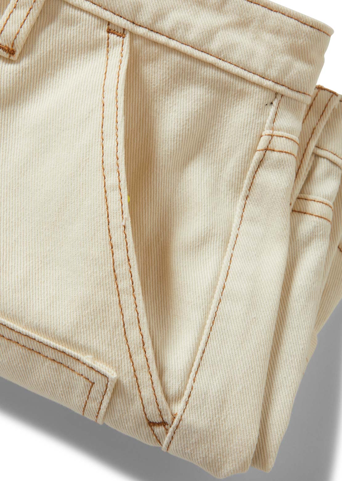 Brixton Women's Essex Cut Off Painter Shorts Off White