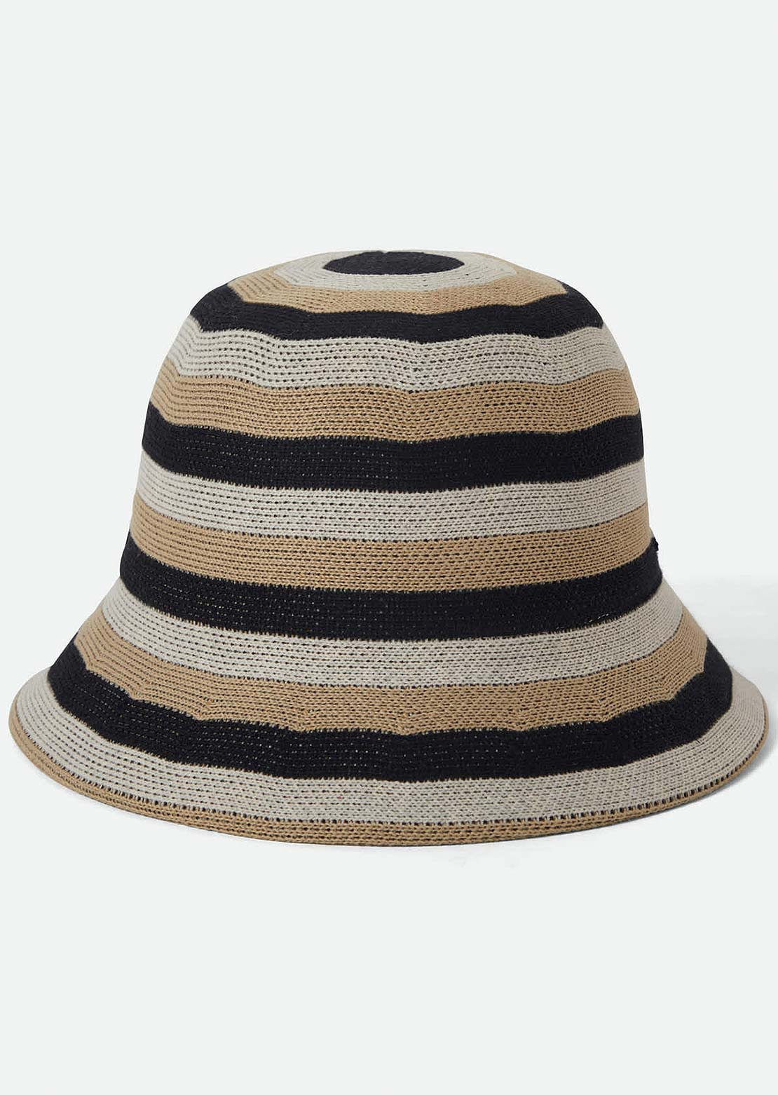 Brixton Women's Lisboa Knit Packable Bucket Hat Black Sand/Whitecap