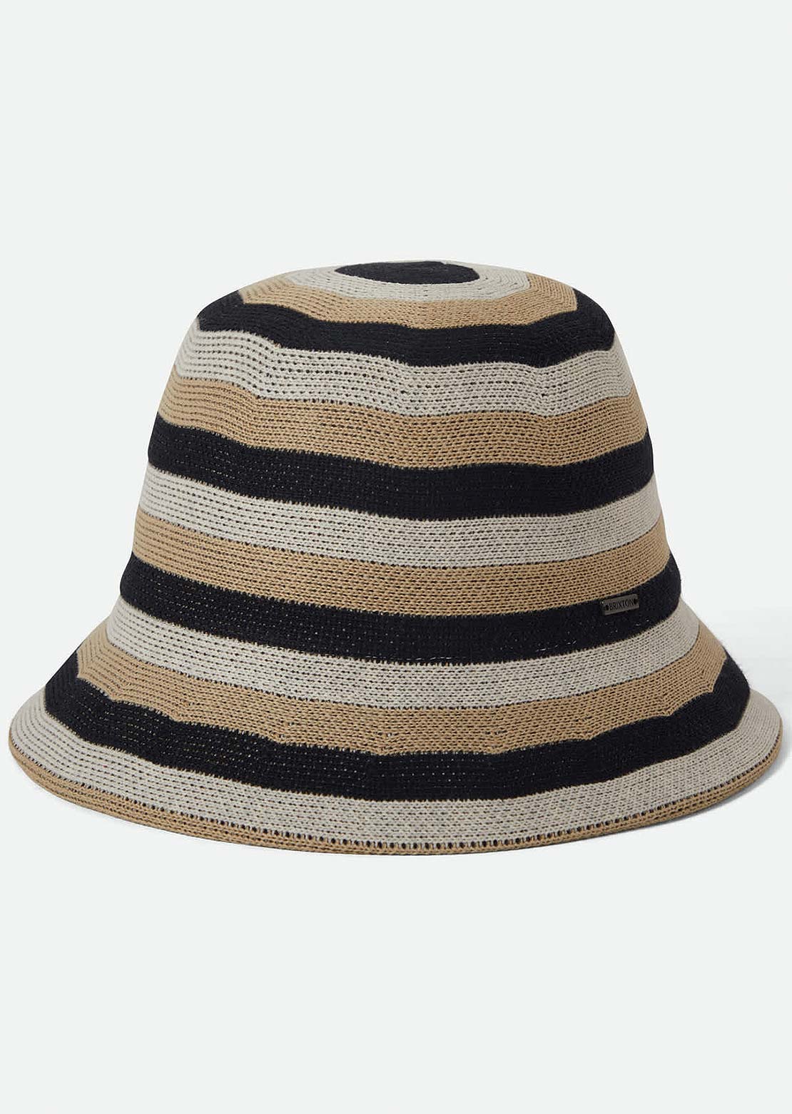 Brixton Women's Lisboa Knit Packable Bucket Hat Black Sand/Whitecap