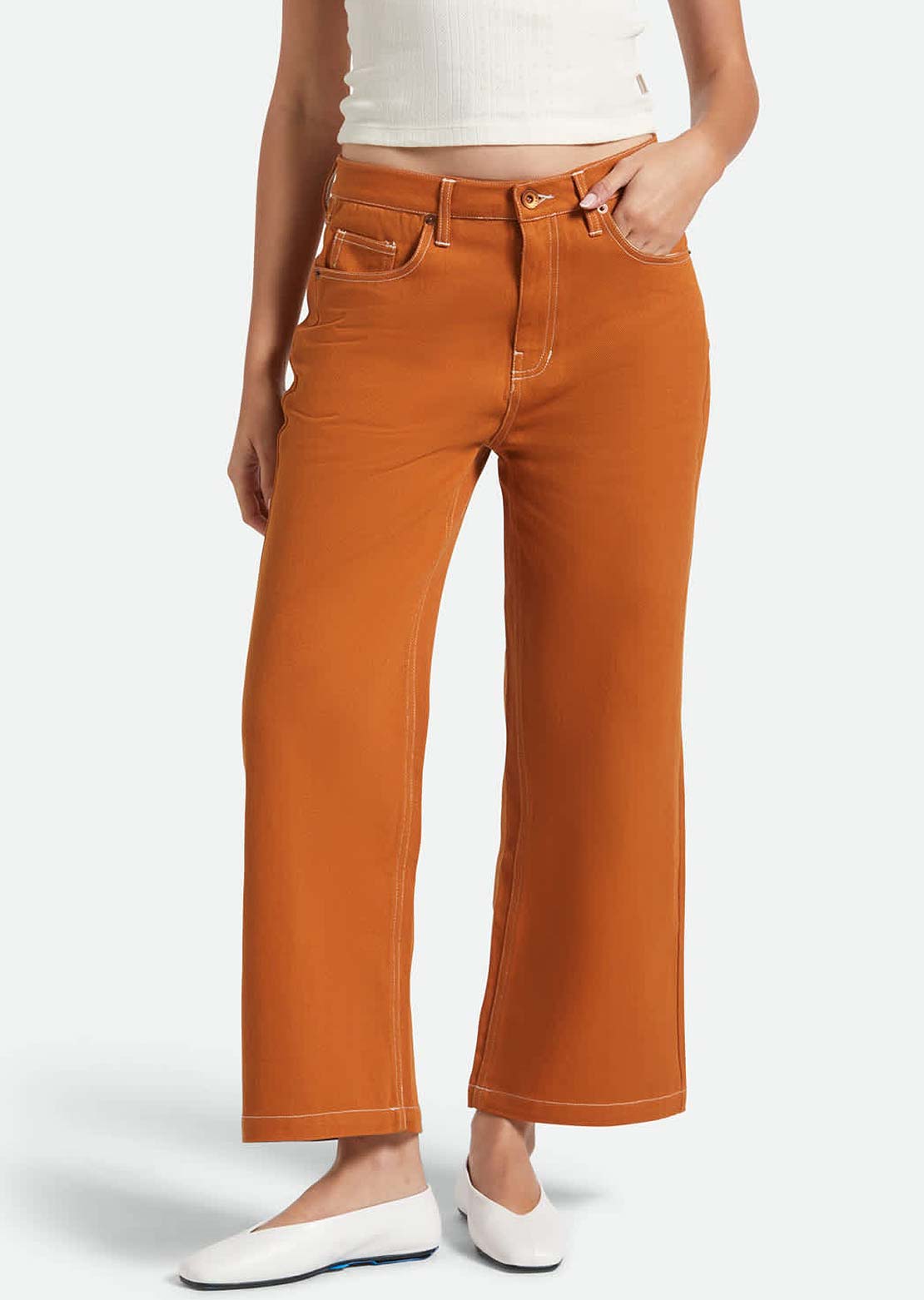 Brixton Women's Margo Cropped 5 Pocket Pants Rustic Caramel