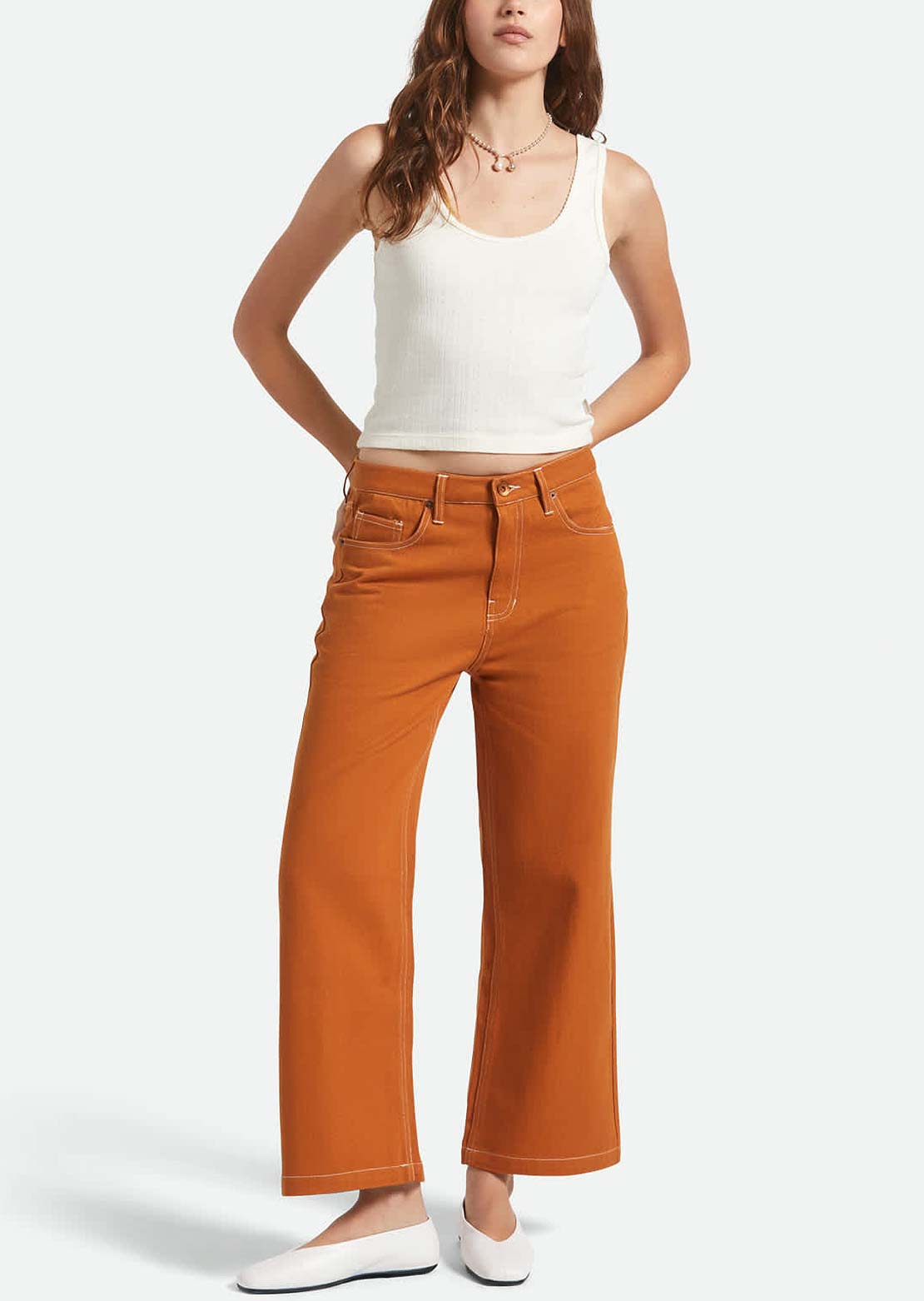 Brixton Women's Margo Cropped 5 Pocket Pants Rustic Caramel