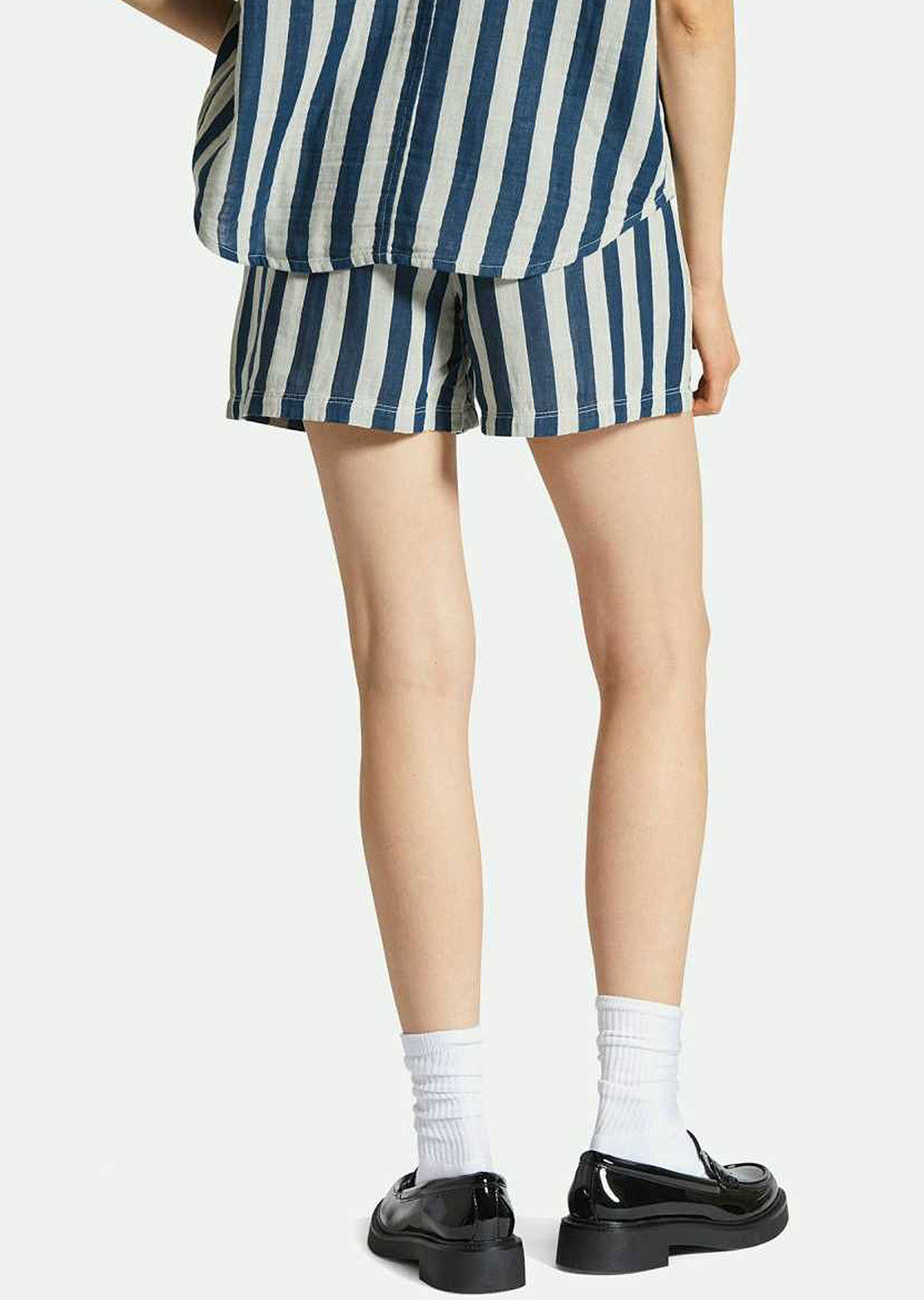 Brixton Women's Mykonos Stripe Boxer Shorts Deep Sea