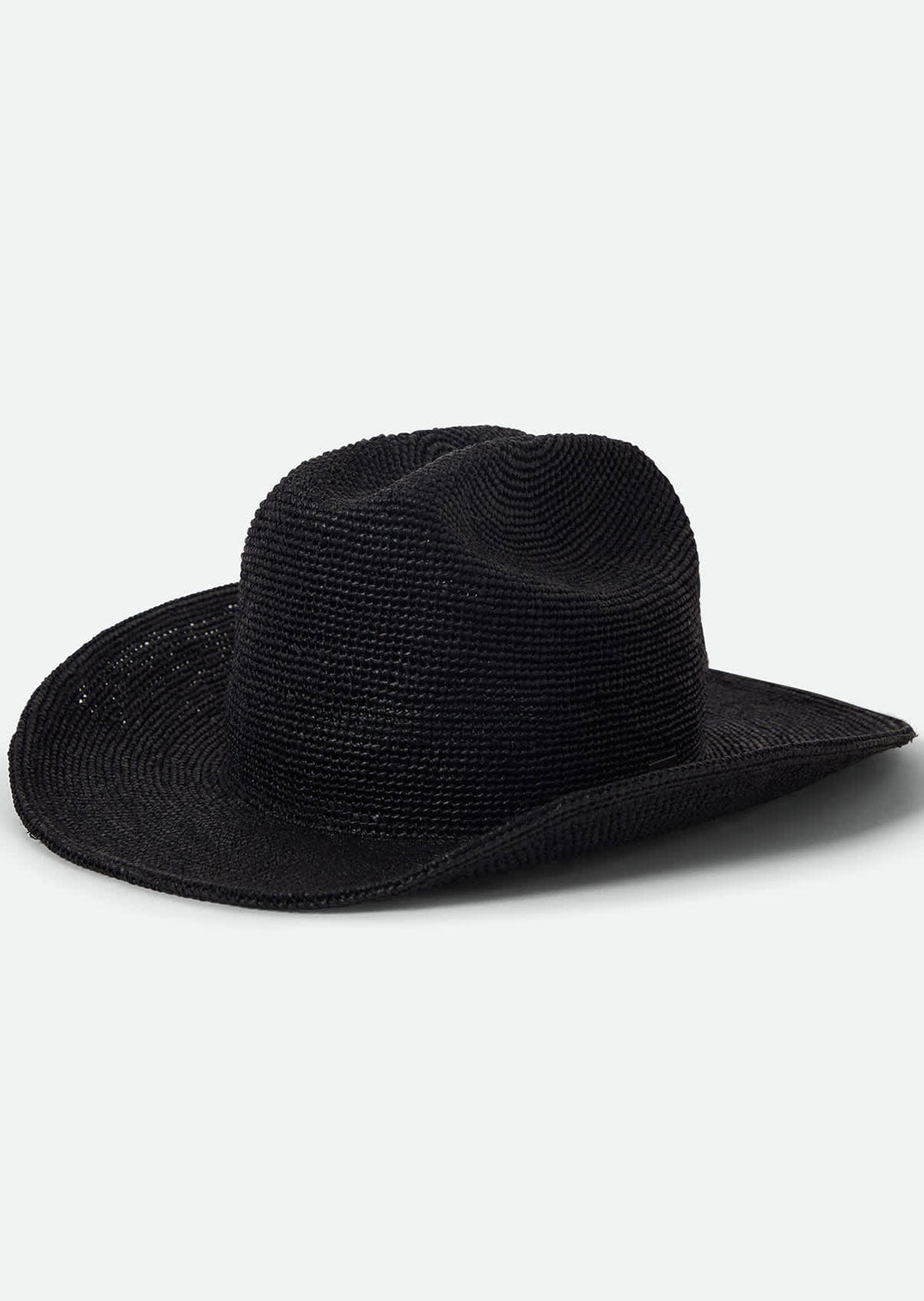 Brixton Women's Odessa Straw Packable Cowboy Hat Black