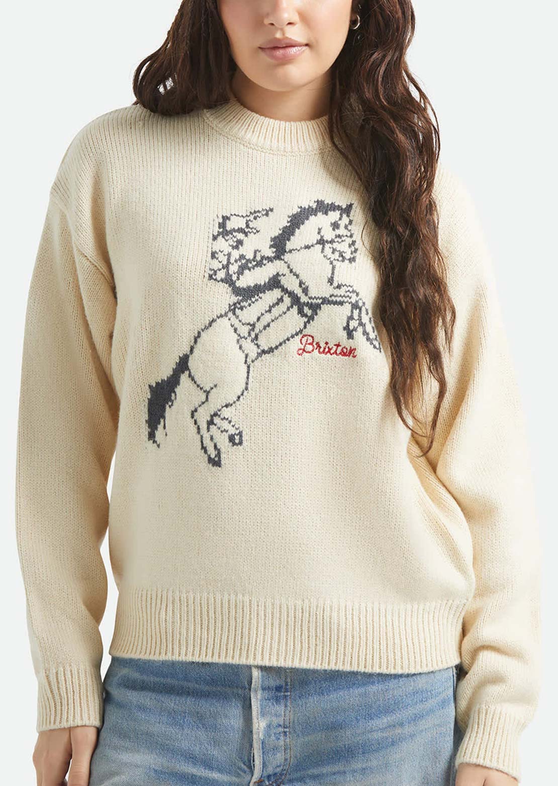 Brixton Women's Ranching Club Crew Sweater Whitecap