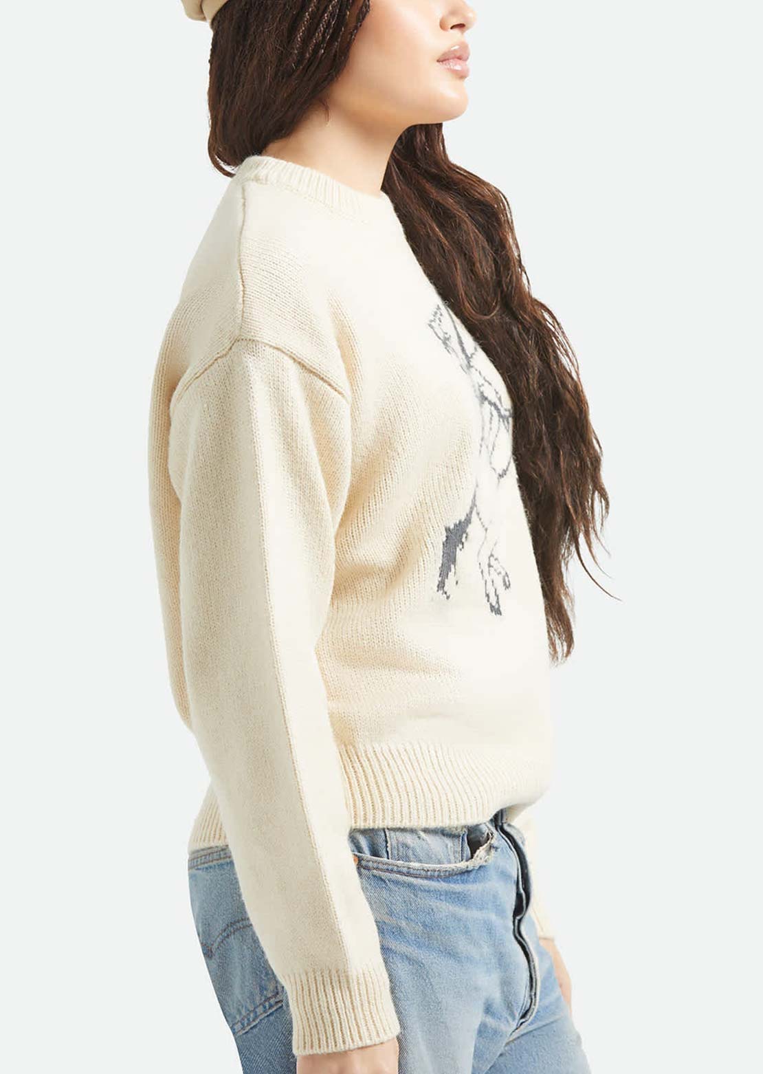 Brixton Women's Ranching Club Crew Sweater Whitecap