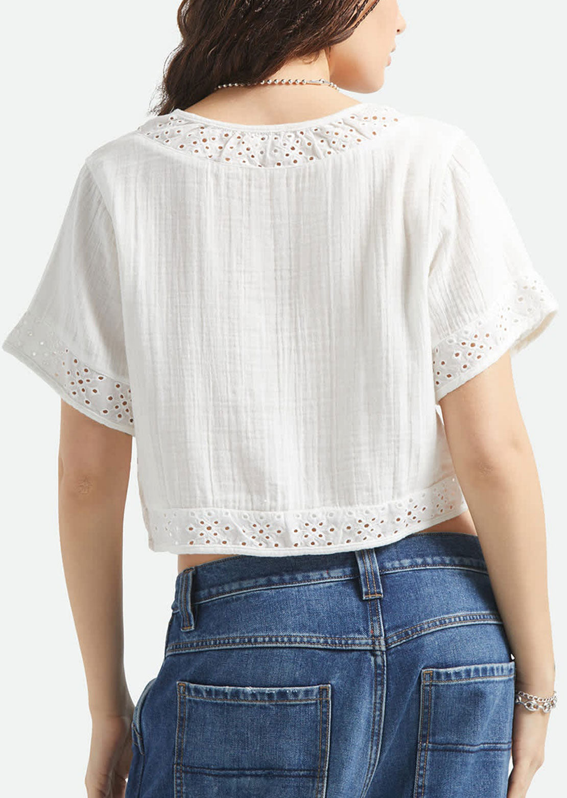 Brixton Women's Seaside Eyelet Top Off White Eyelet