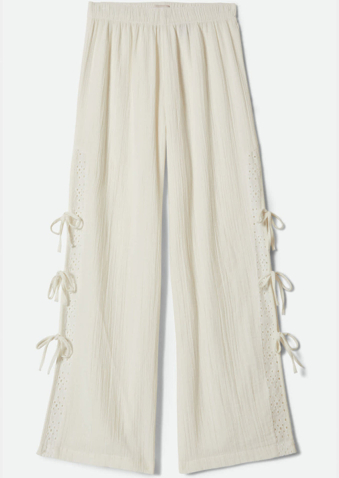 Brixton Women's Seaside Eyelet Wide Leg Pants Off White Eyelet